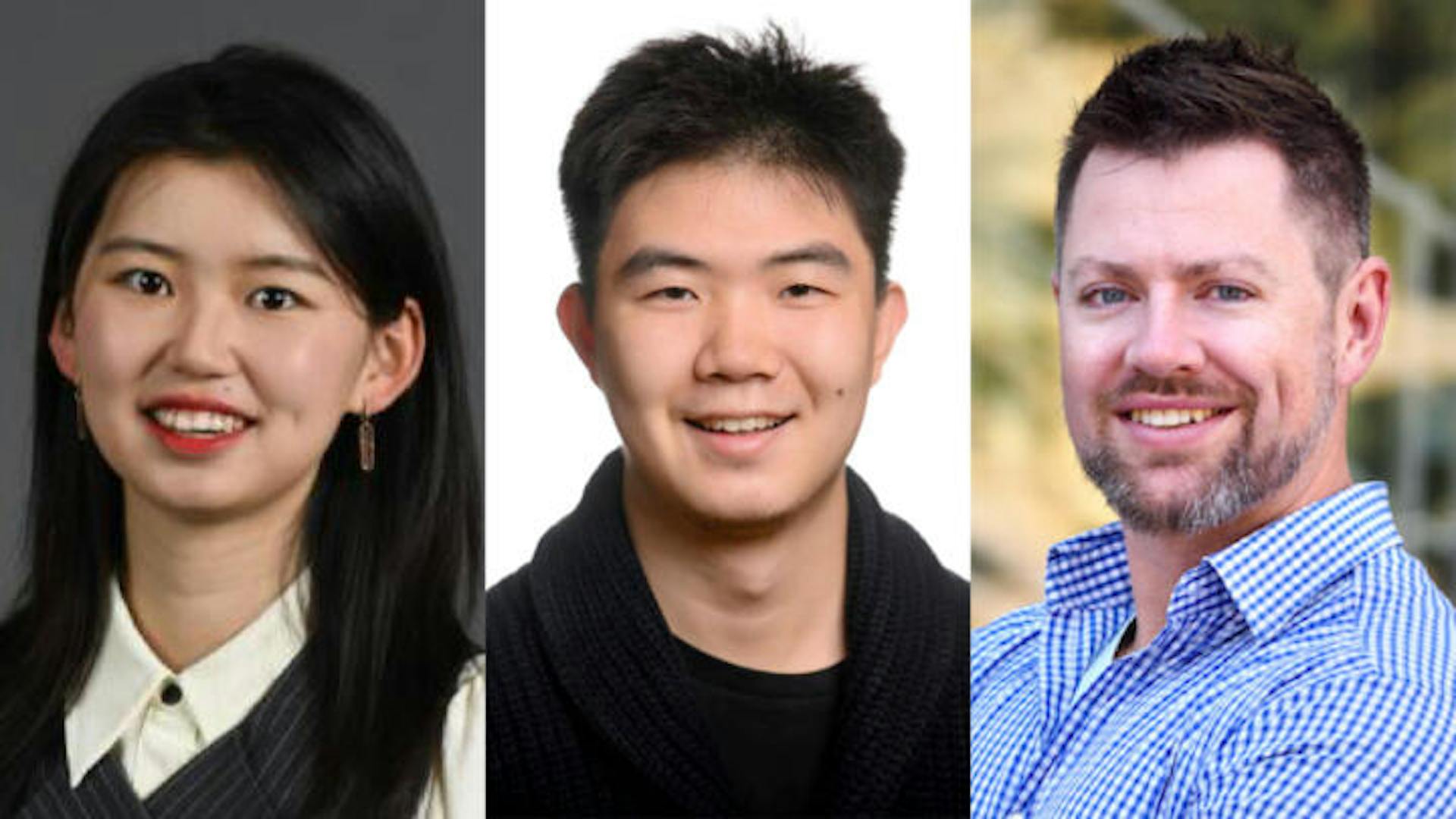 Caption: Left to right: Mingqian Zheng, Jiaxin Pei, and David Jurgens Credit:Credit for left: Jeffrey Smith; credit for right: Héctor García-Molina