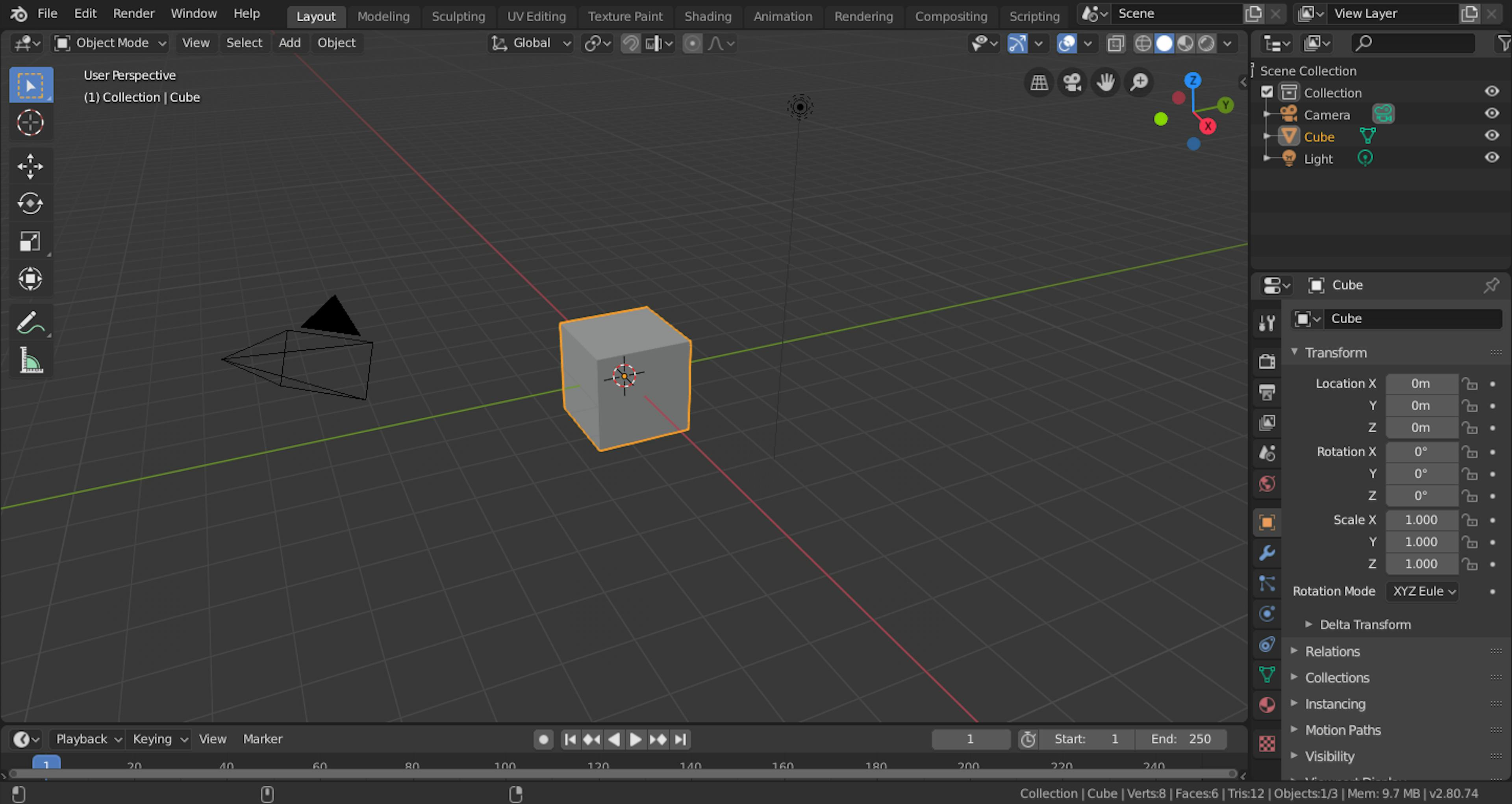 Blender 4D interface, an example of a complex software