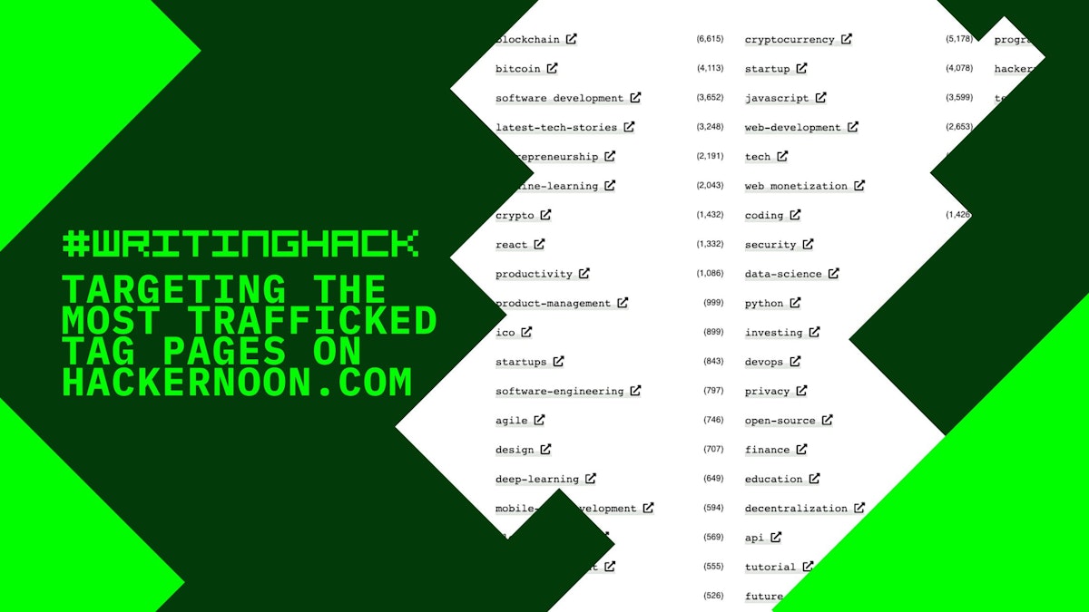 featured image - Writing Hacks: Target the 22 Most Trafficked Tag Pages on Hacker Noon