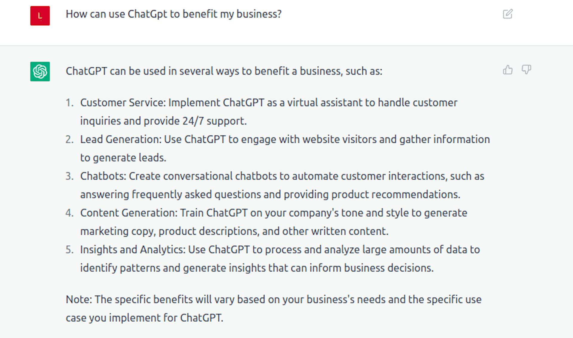 Cas d'utilisation commerciaux de ChatGPT