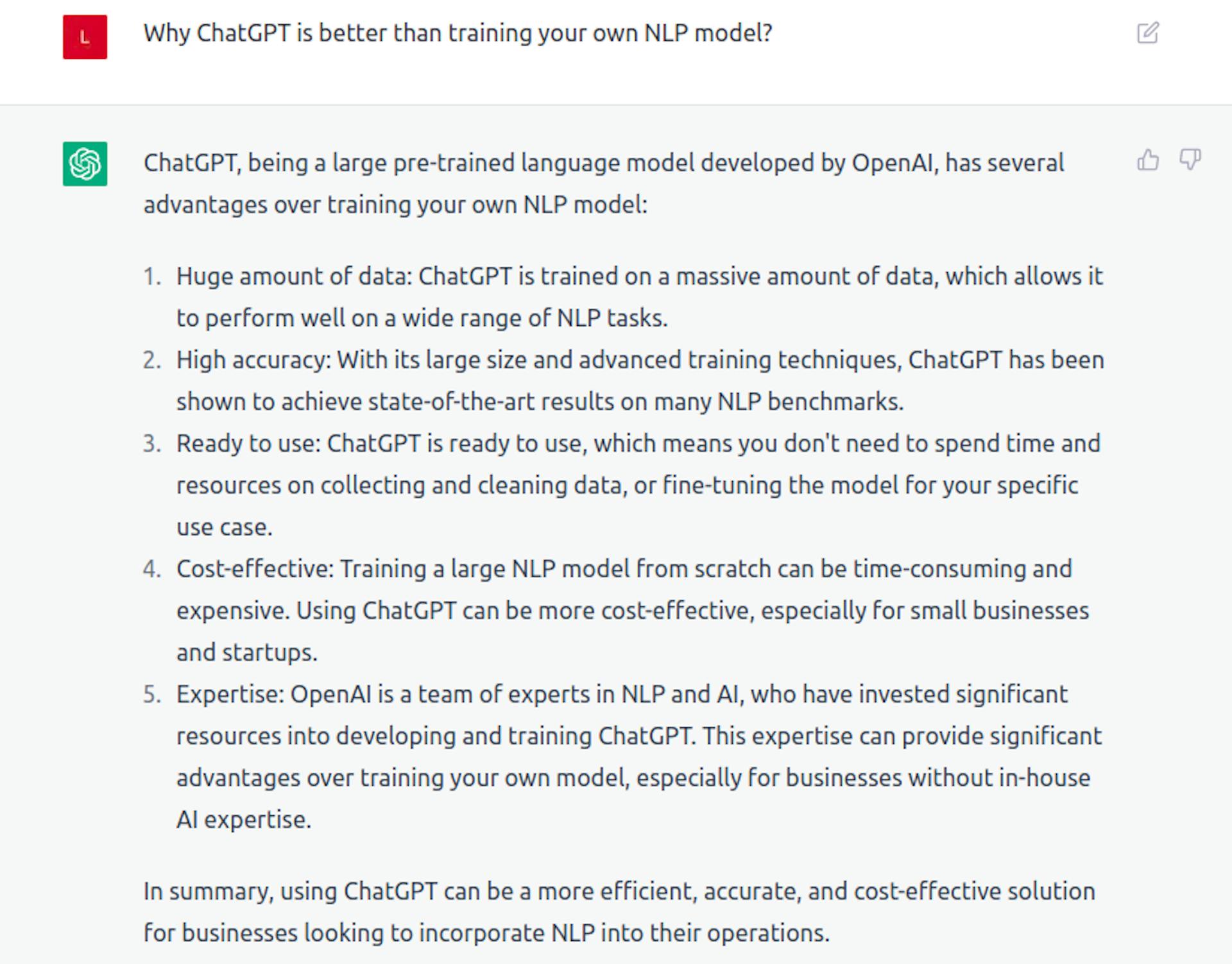 Pourquoi ChatGPT est-il meilleur que la formation de votre propre modèle NLP ?