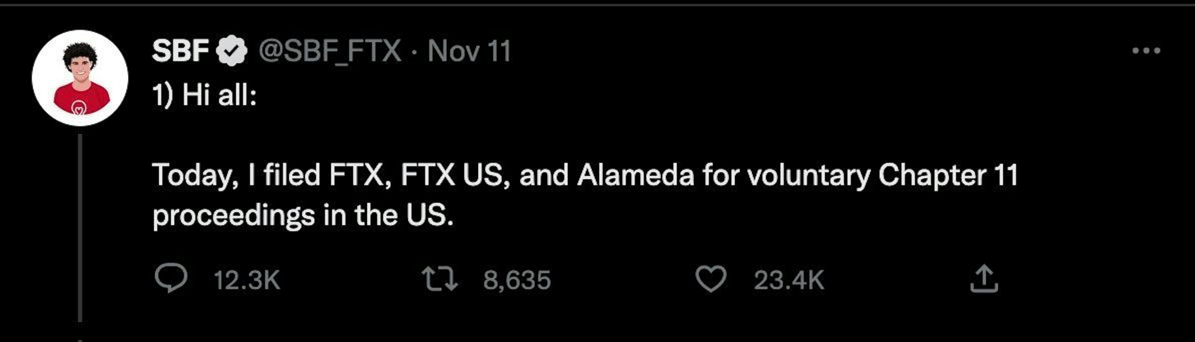 featured image - SBF was pressured to file for Chapter 11 bankruptcy against his wishes, apparently