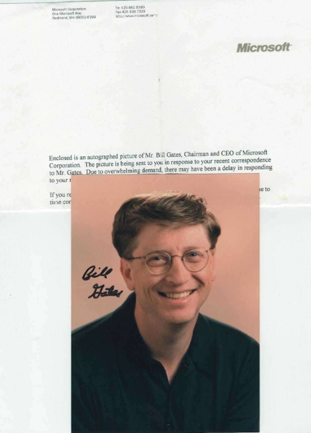 Bildunterschrift: Bill Gates Notiz