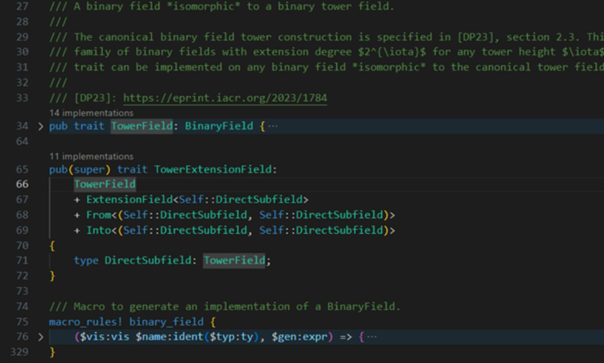 Figure 1: Implementation of the Construction of the Tower of Binary Fields