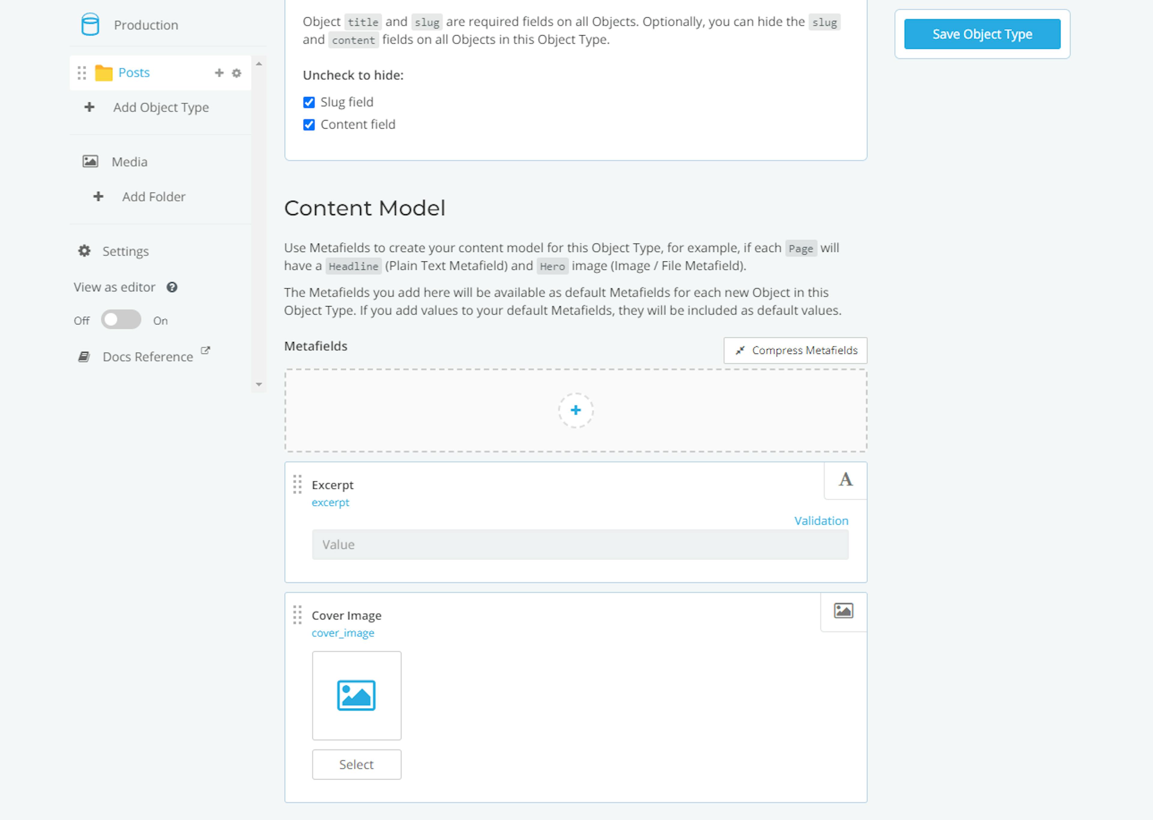 Designing a content model in the Cosmic headless CMS
