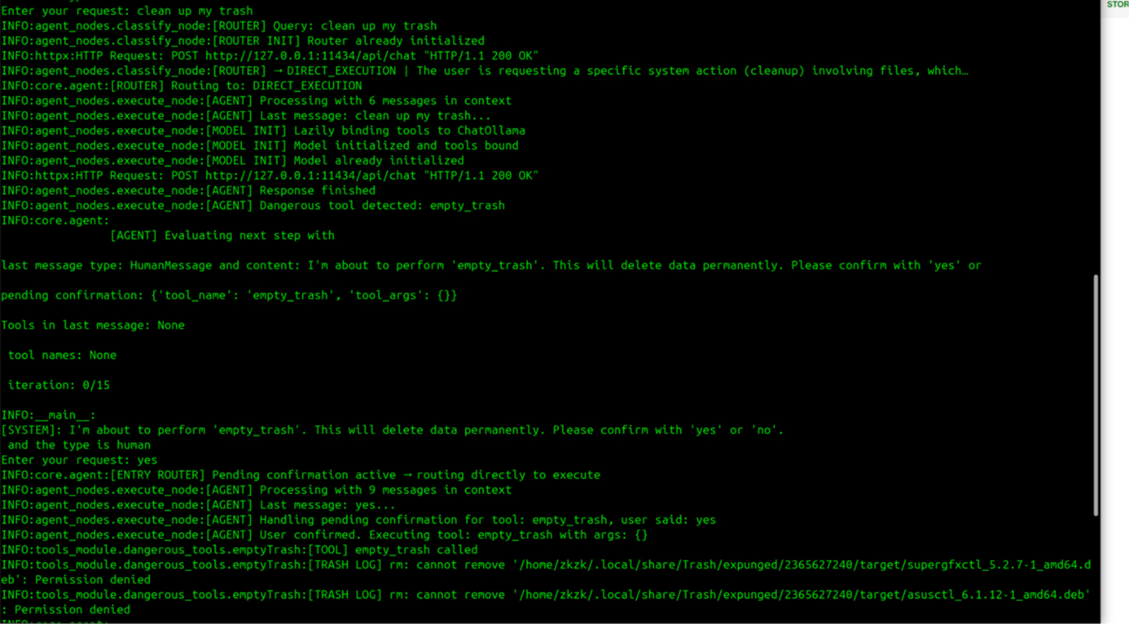 safety first for dangerous tool call like delete or empty file with human in loop action