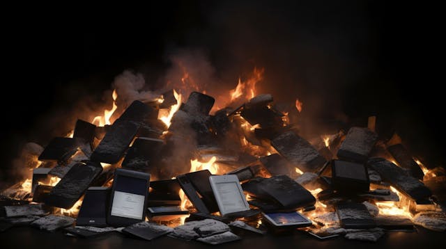 /digital-pyres-what-the-demise-of-dvdcom-means-for-amazons-mass-book-burnings feature image