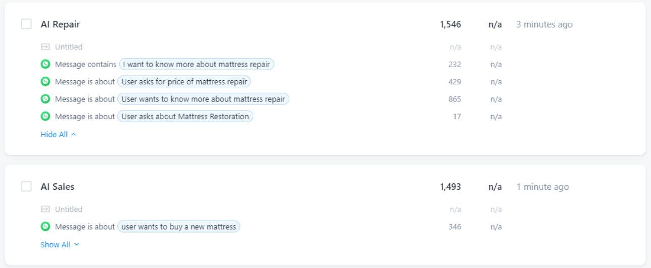 Schematic overview of AI-driven conversation flows