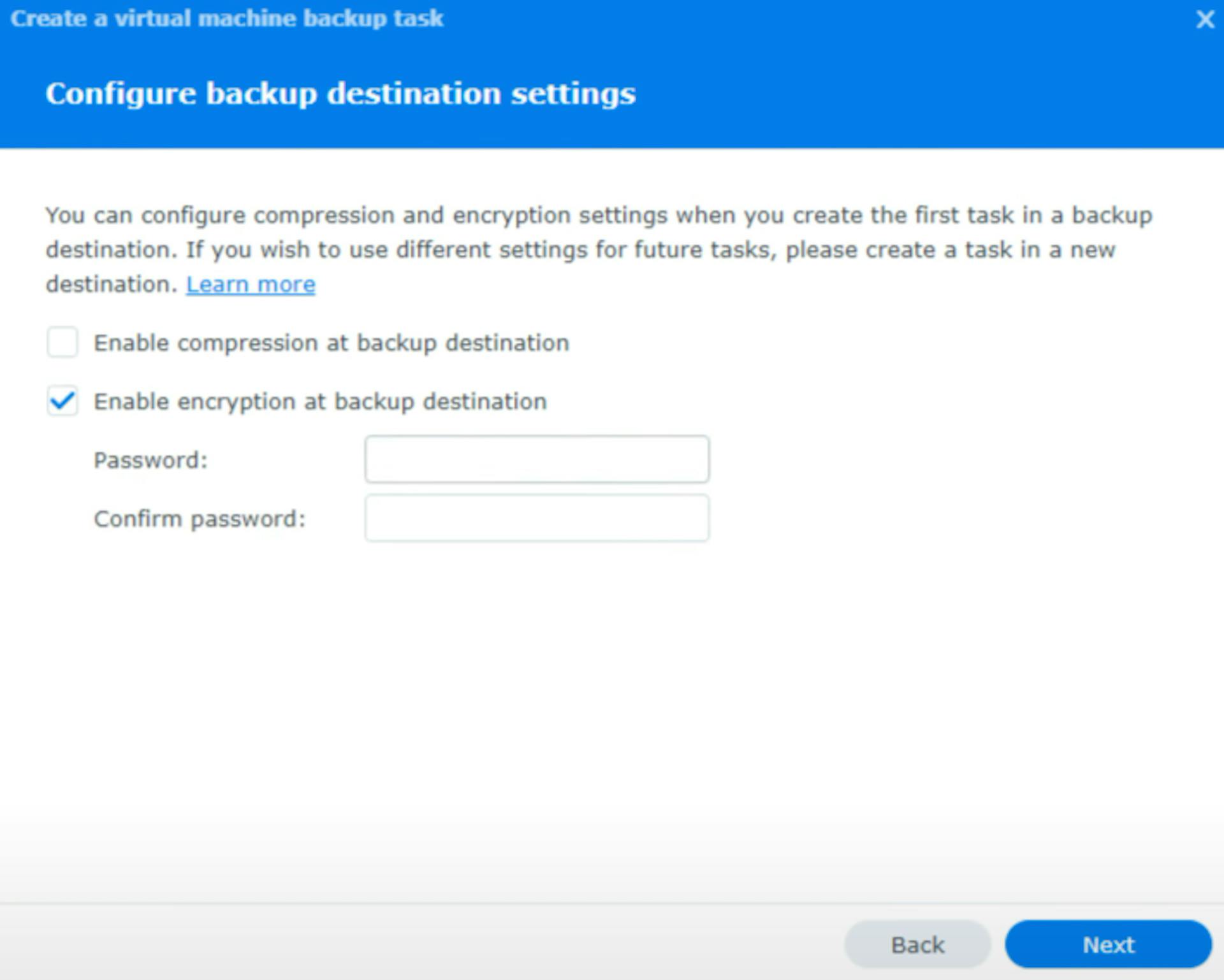 Configure file-level encryption in Active Backup for Business.