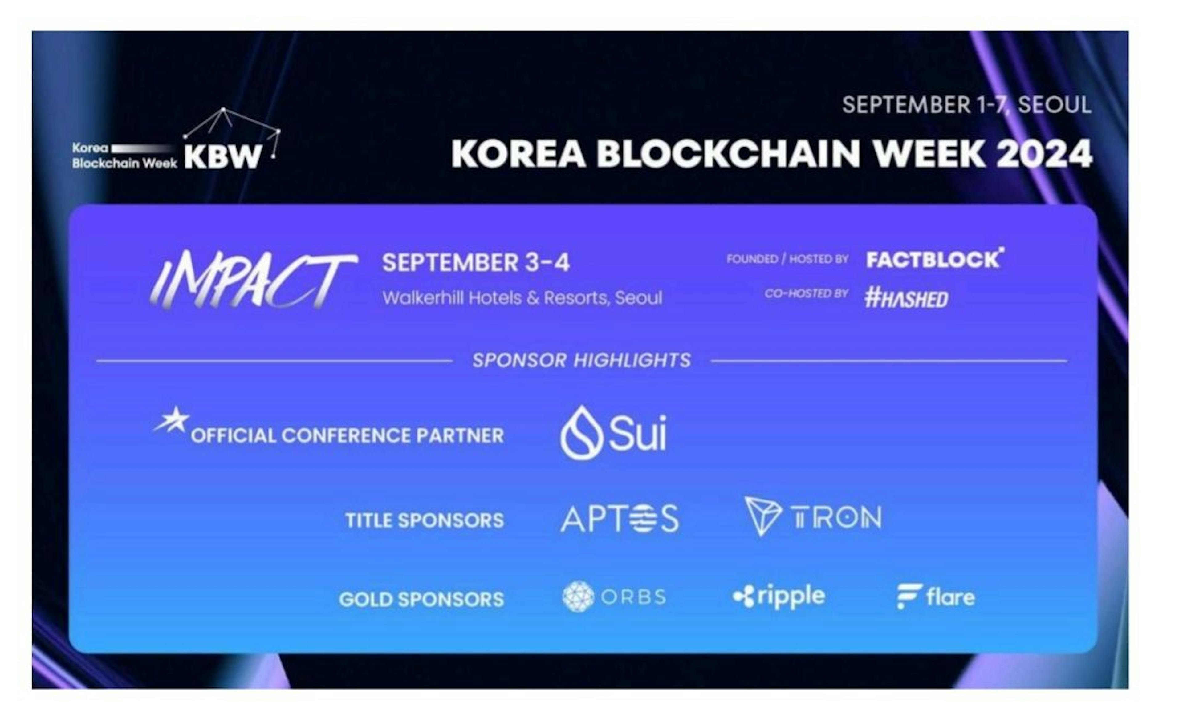 featured image - Korea Blockchain Week Names Sui The Official Conference Partner, Announces New Headline Speakers