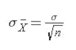 Relation entre l'écart type de la population et l'écart type de la distribution d'échantillonnage