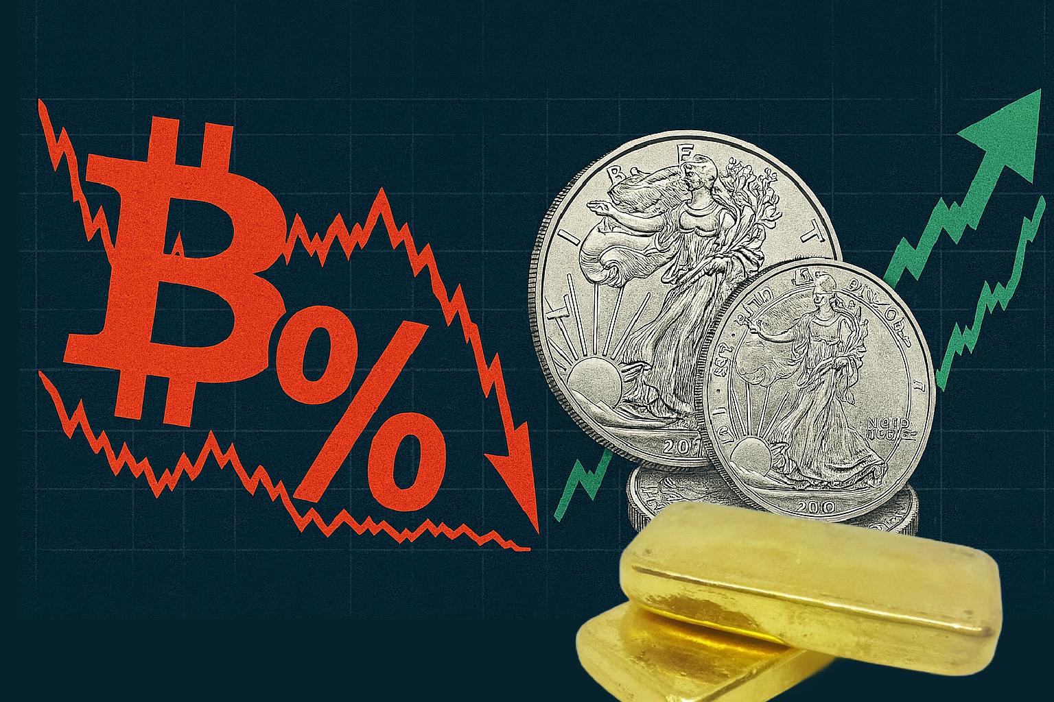 featured image - Gold and Silver Soar as Bitcoin’s “Uptober” Turns into a Crash