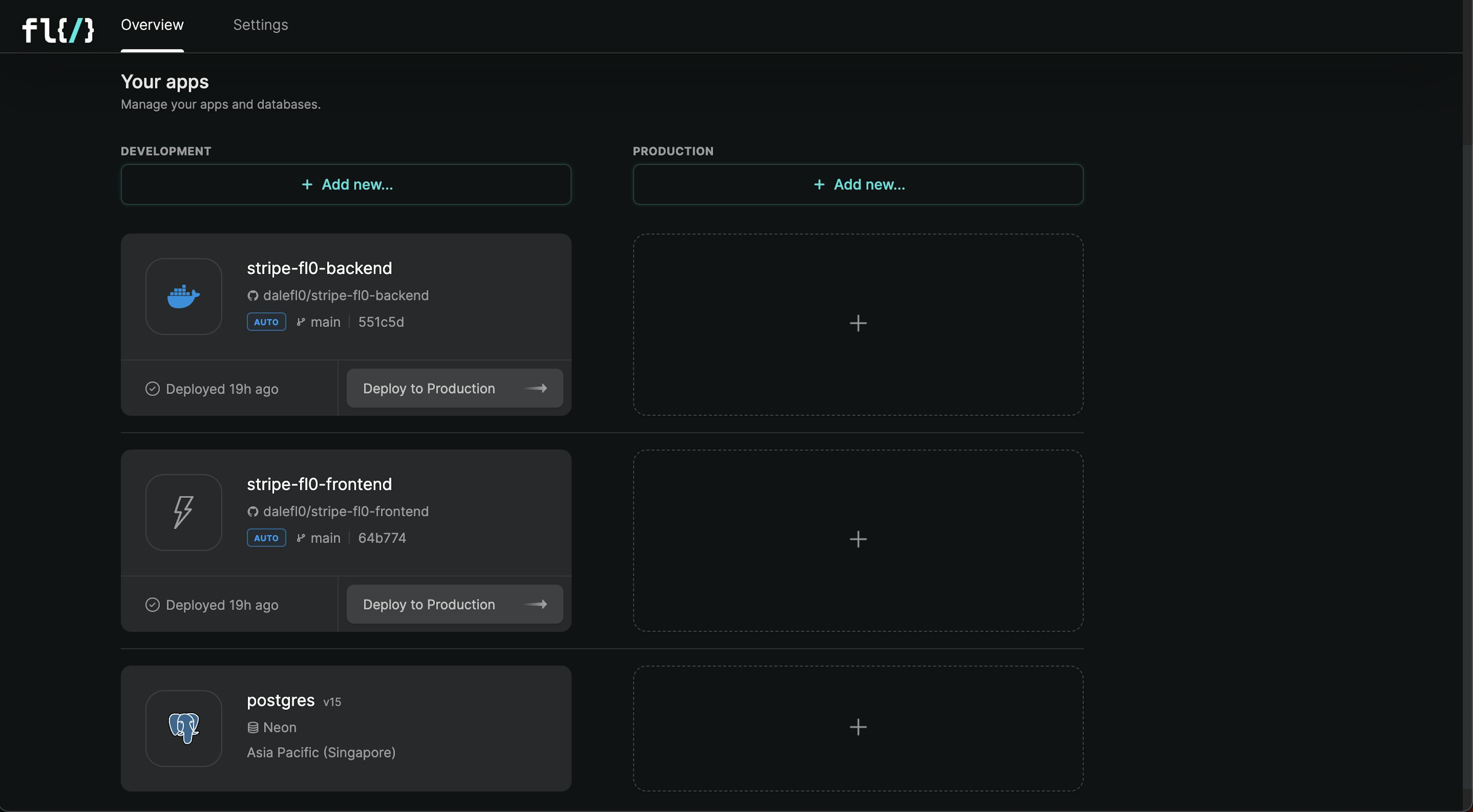 FL0 project dashboard