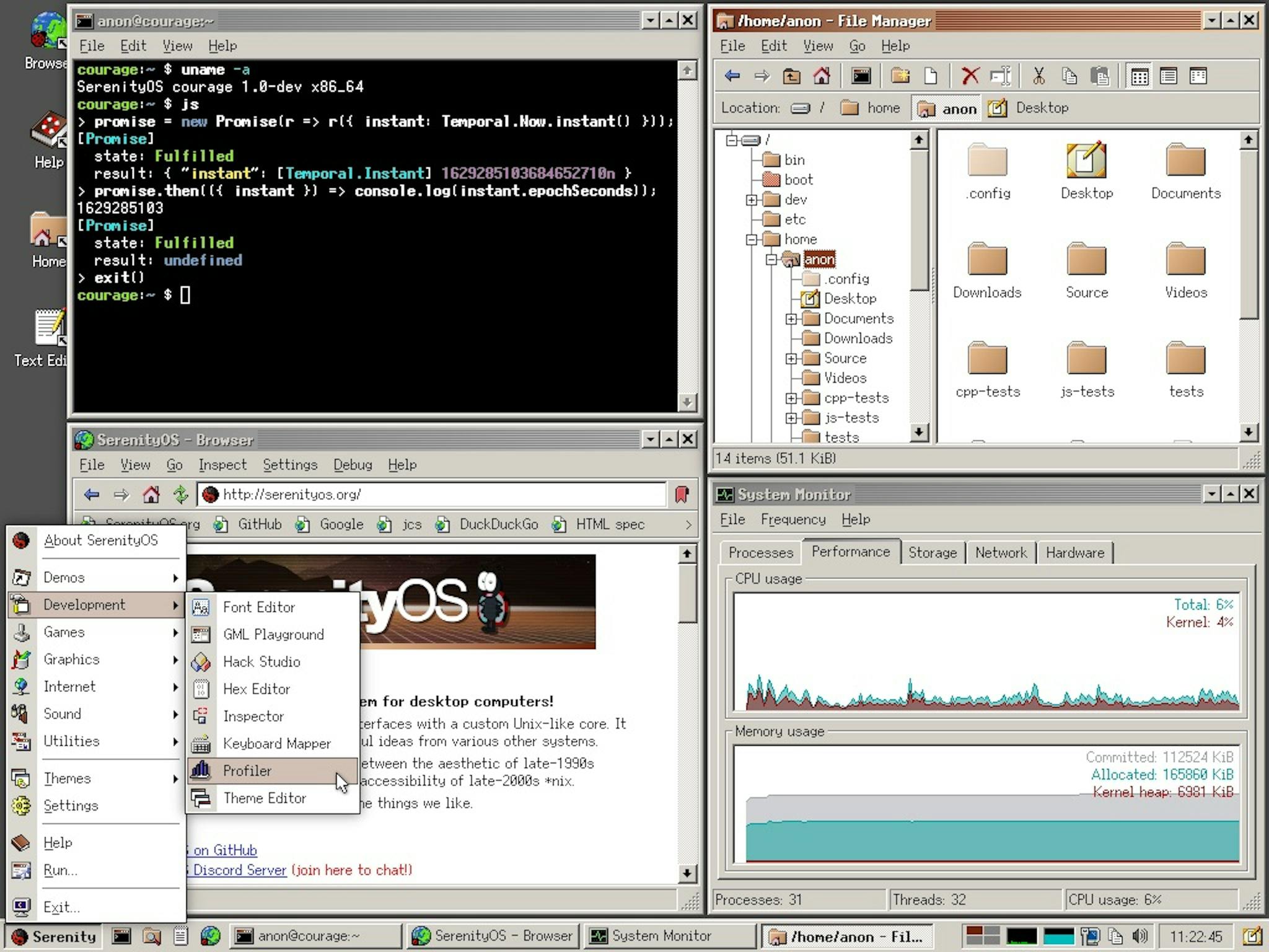 featured image - 运行 SerenityOS,一封写给 90 年代用户界面的情书