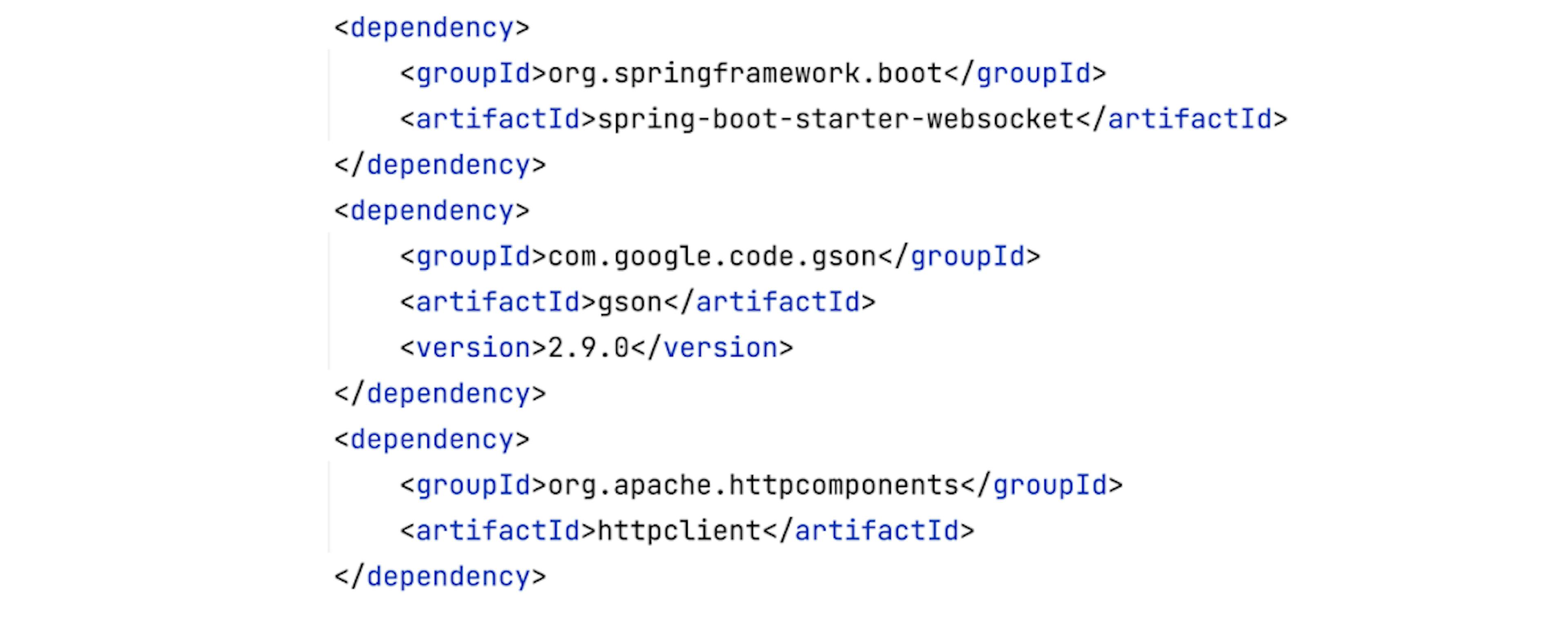 Updating the dependencies in pom.xml