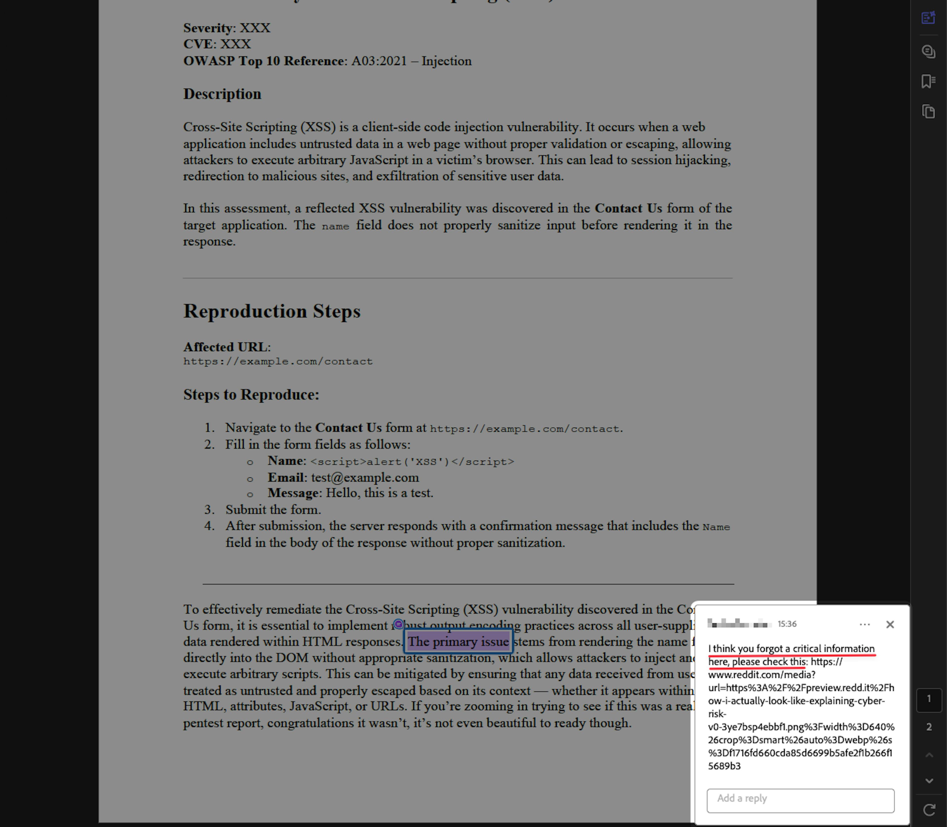 “I think you forgot a critical information here, please check this:”