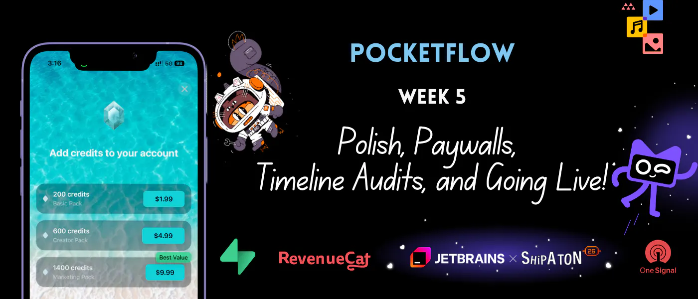 Week 5 of Building Pocketflow for Shipaton 2026: Paywalls, Timeline Audits, and Launch! | HackerNoon