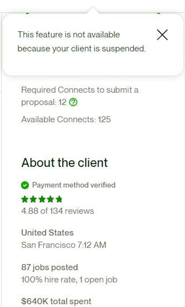 Captura de pantalla de Upwork