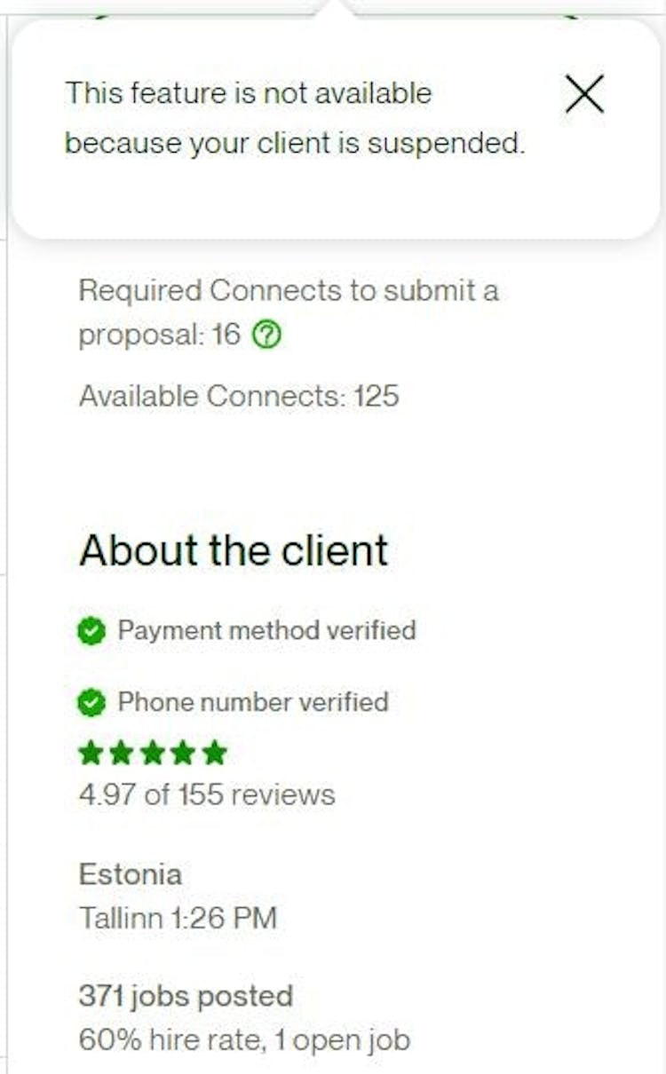 Screenshot Upwork