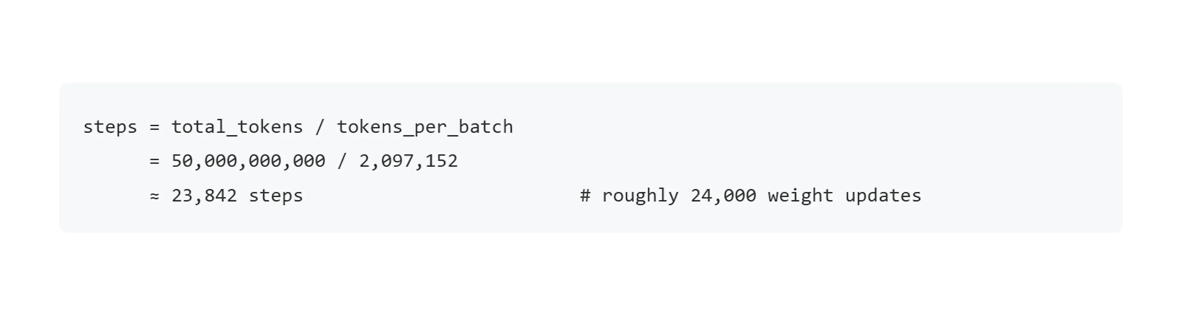 Calculating steps required for one epoch