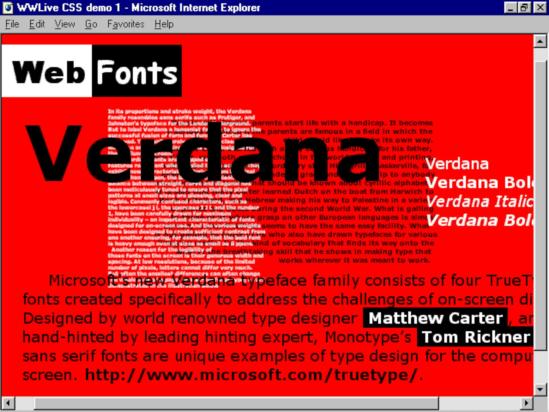 fuentes web verdana