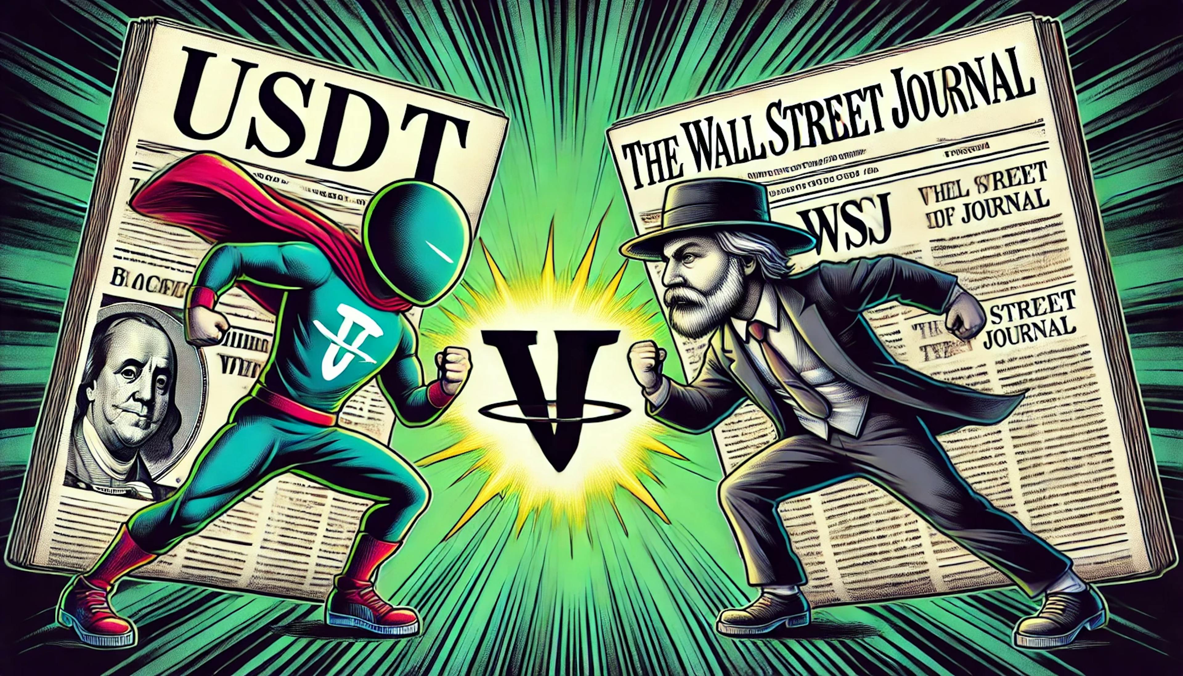 featured image - Dram USDT: Tether make WSJ US Probe reklamasyon kòm 'Rapò irèsponsab'