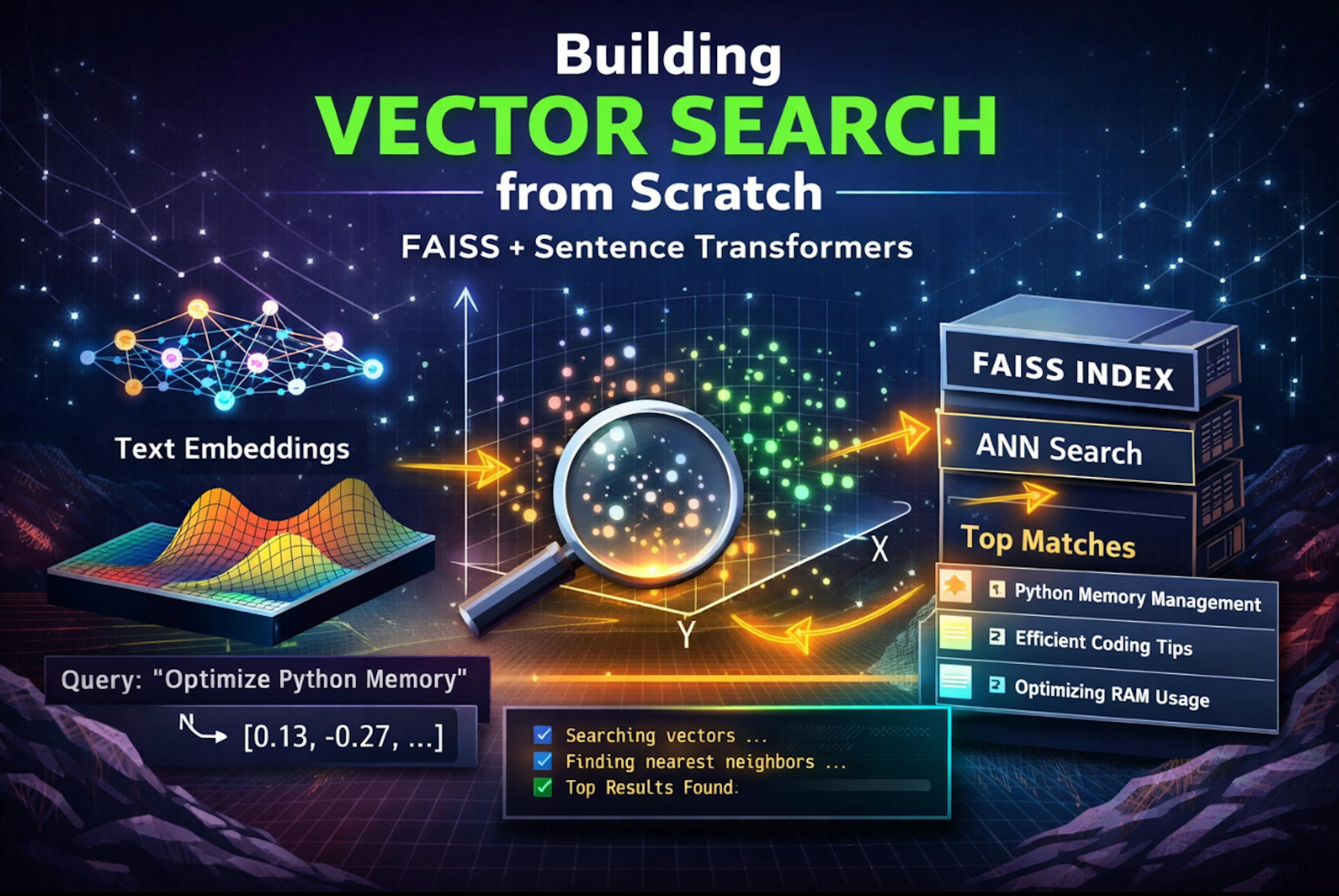 featured image - Build a Vector Search Engine in Python with FAISS and Sentence Transformers