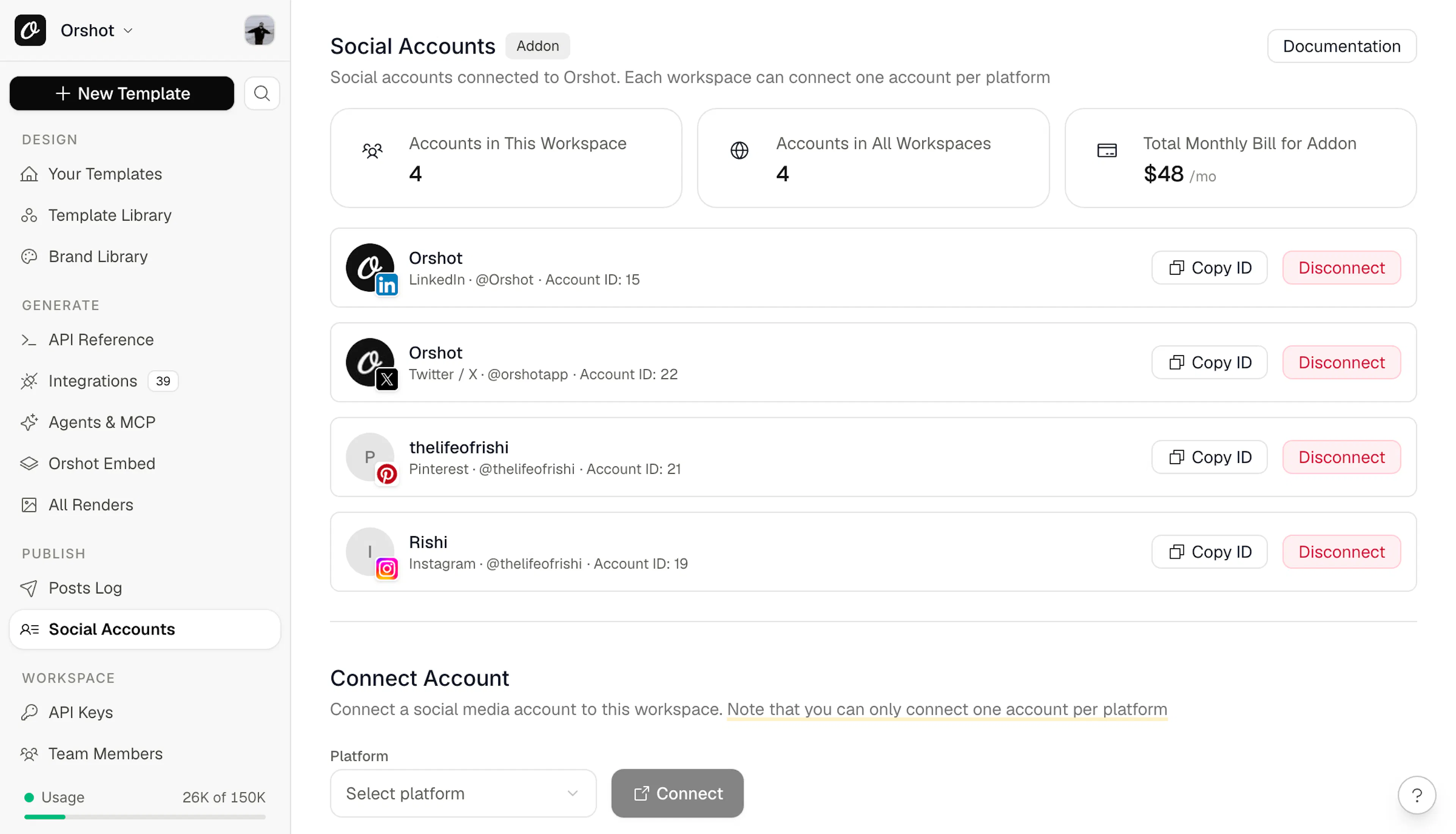 The Import from Canva tab with a field for the Canva public URL and an Import Design button