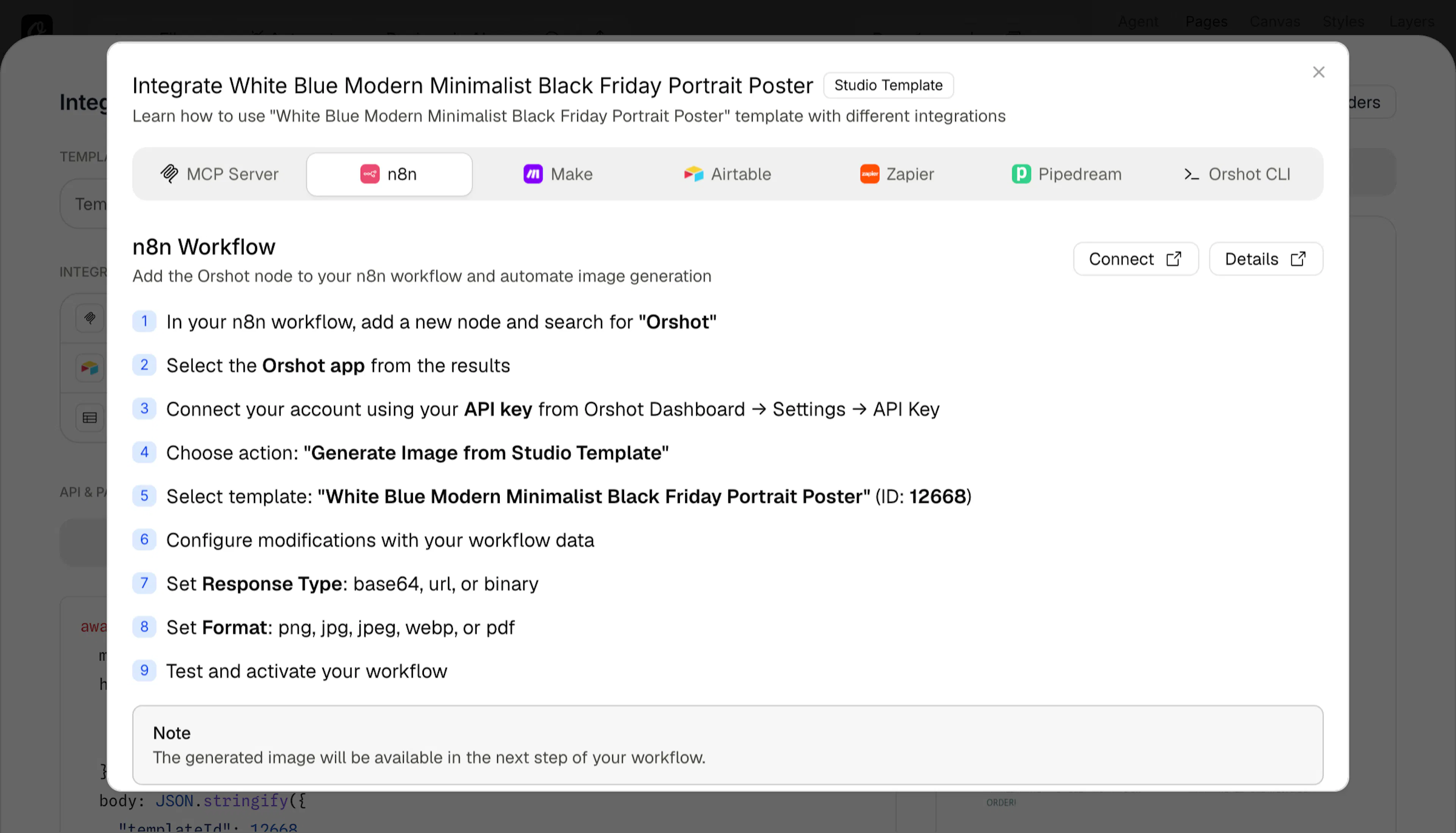 The Import from Canva tab with a field for the Canva public URL and an Import Design button