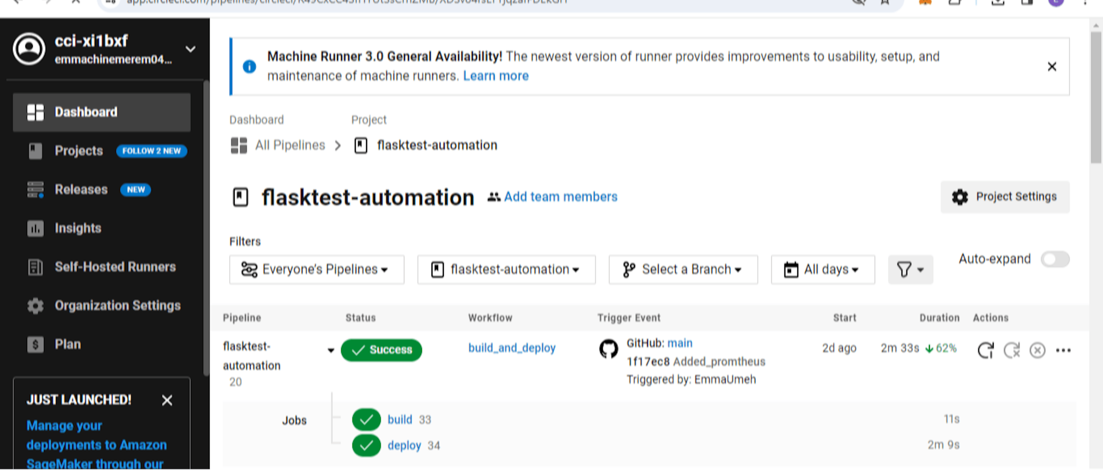 circleci build and deploy successfully