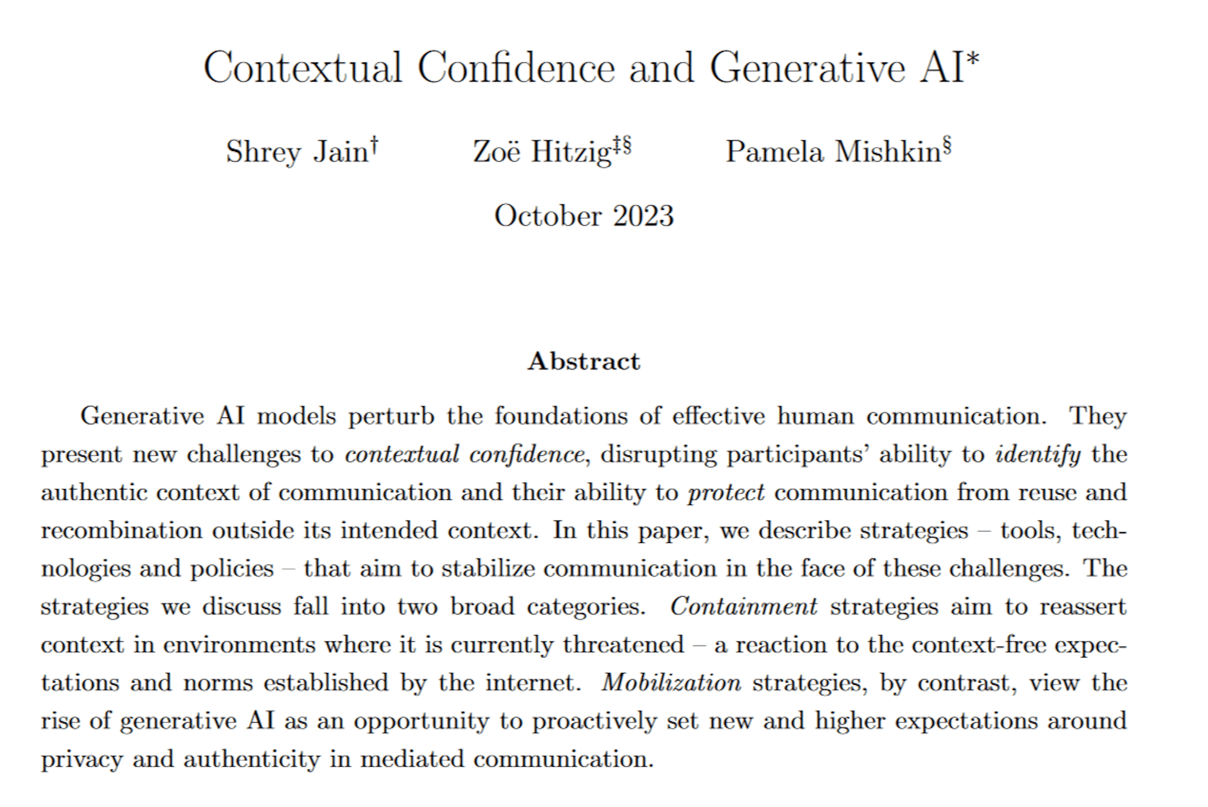 featured image - Generative AI and Contextual Confidence: Abstract & Intro
