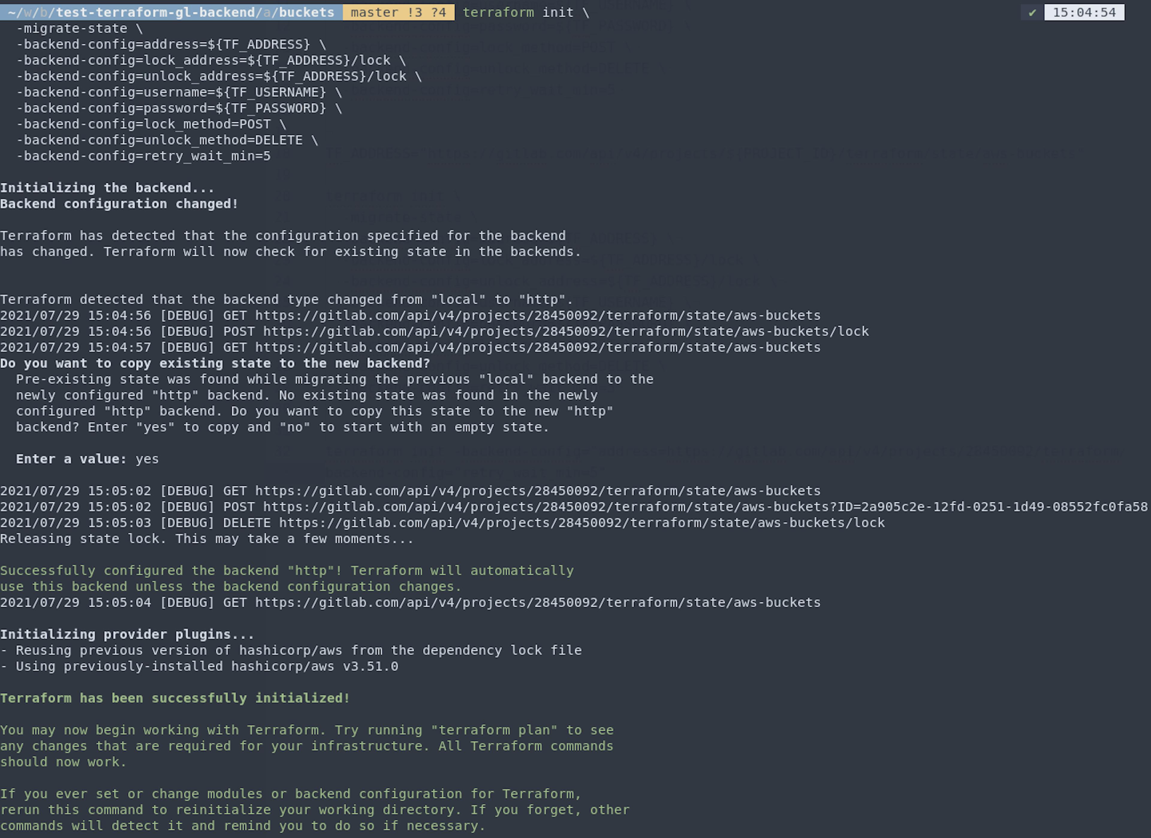 Terraform local state example