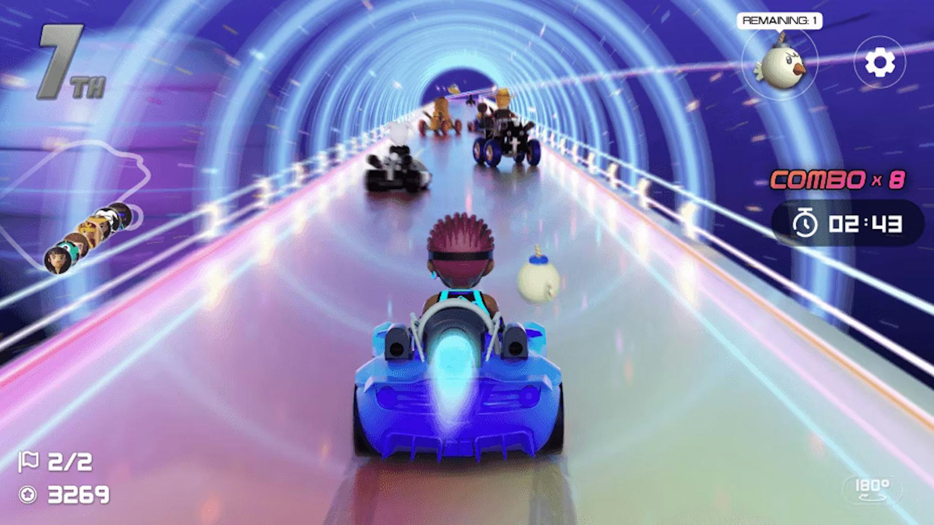 Metakart is a Mario Kart style racing game with power-ups, traps and boosters to sabotage other players or help you reach the finish line first.