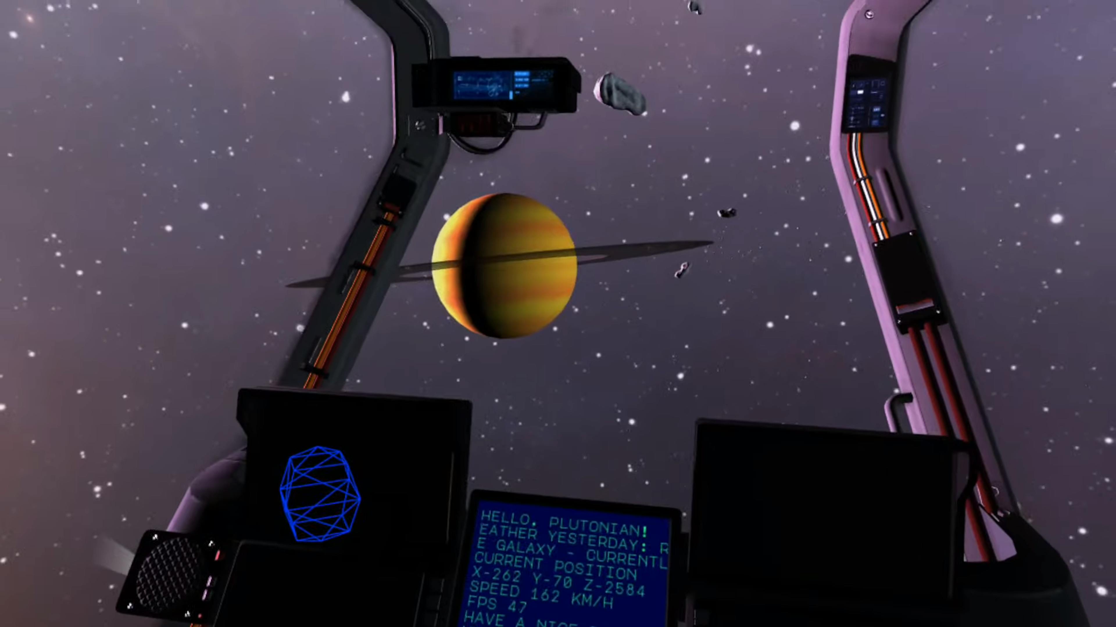 The game takes place in a virtual reality perspective.