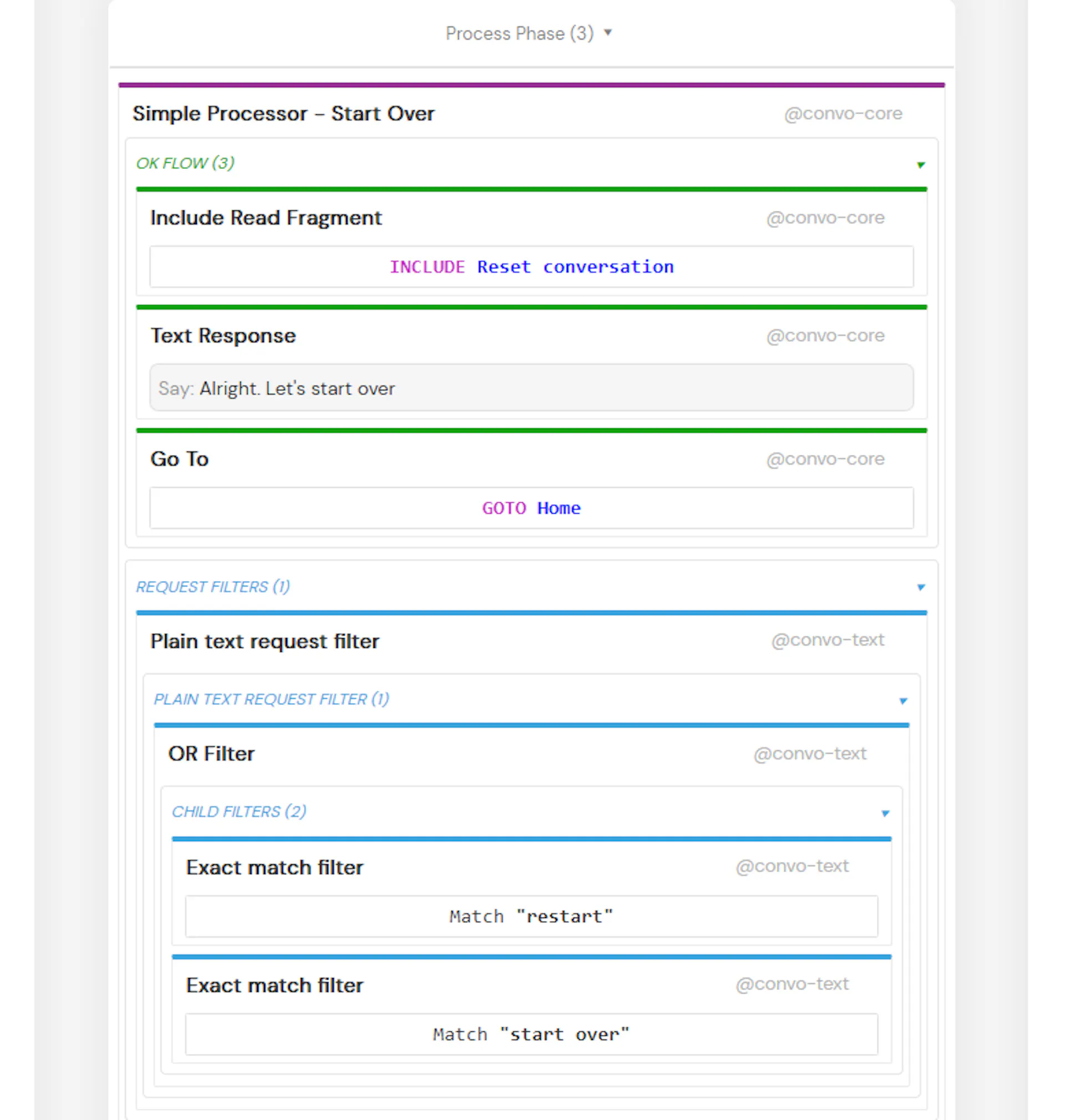 Over Command Start over command handling