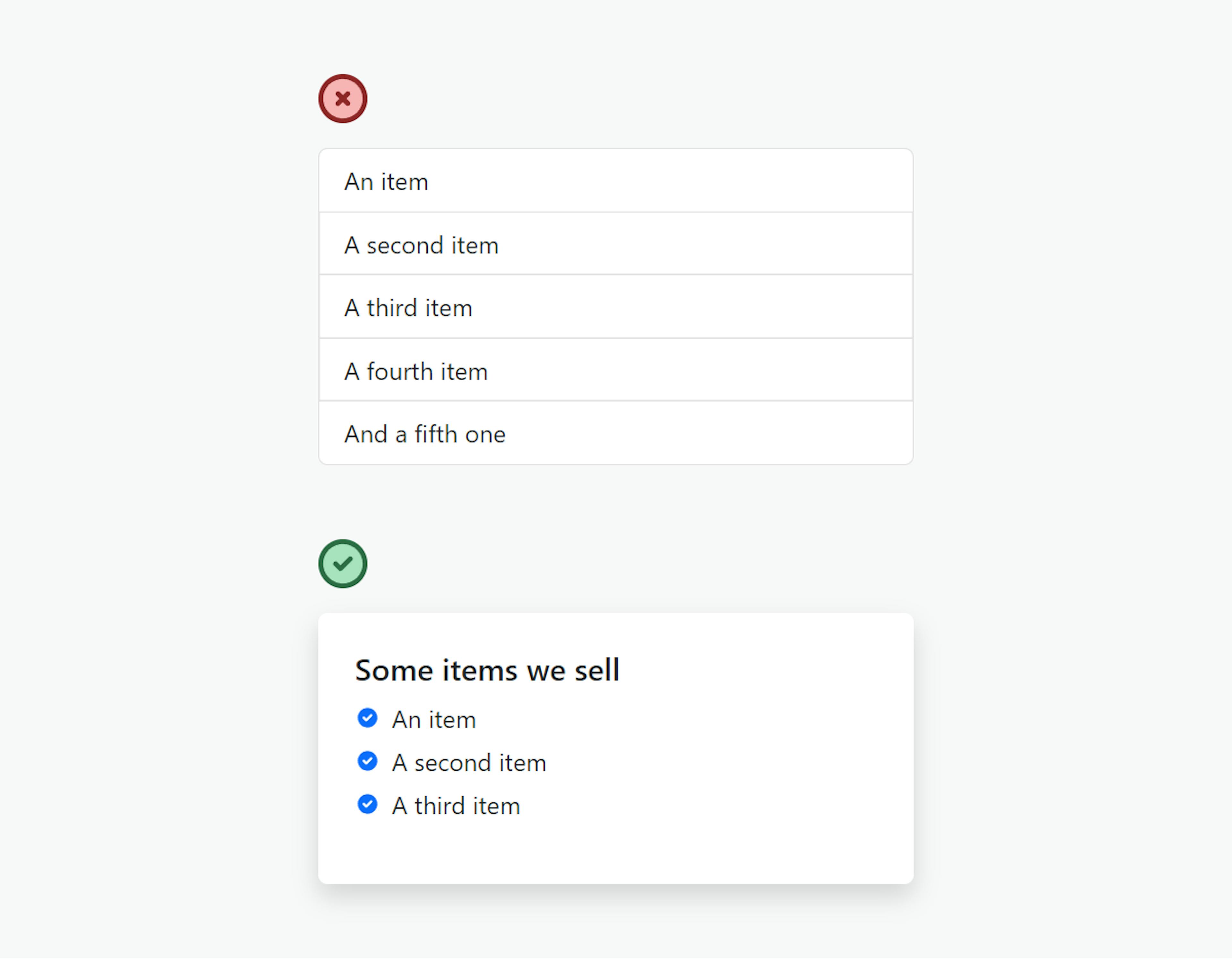 Bootstrap CSS list styles