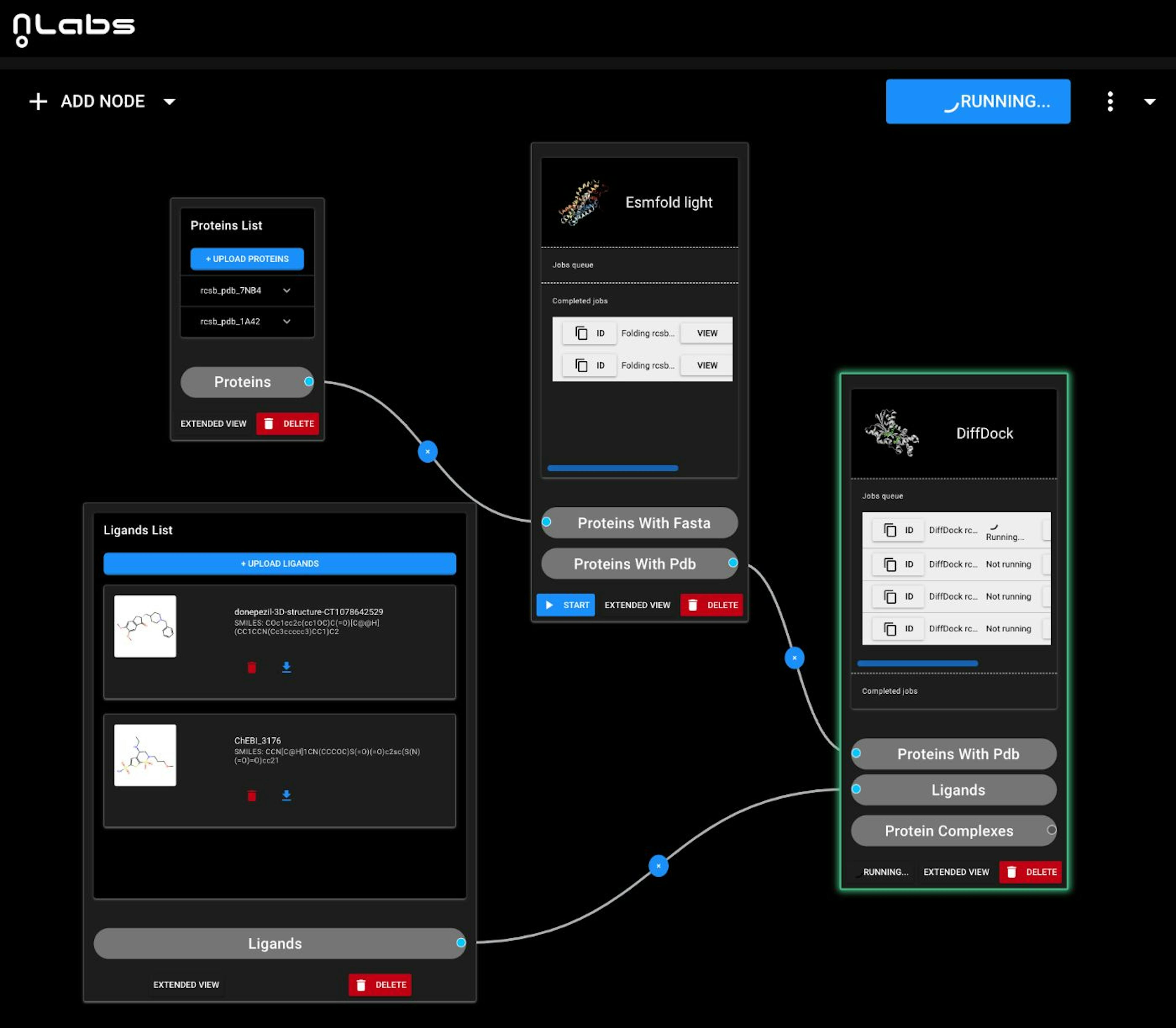 NoLabs workflow engine UI