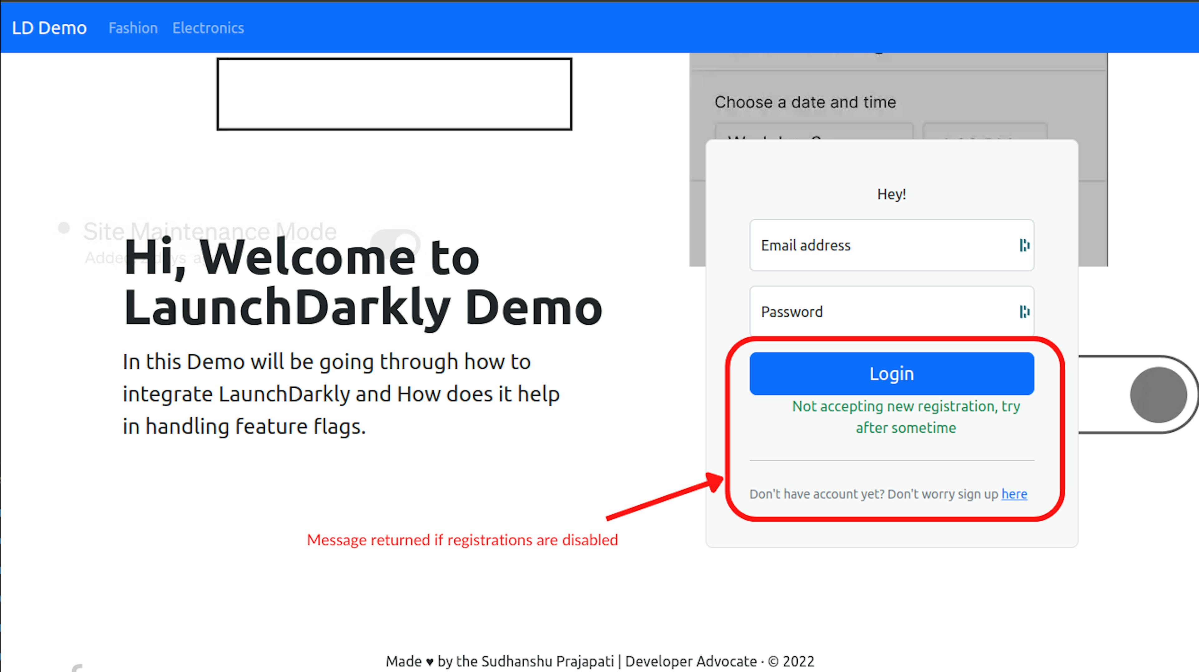 After Disable Registration flag is turned on.