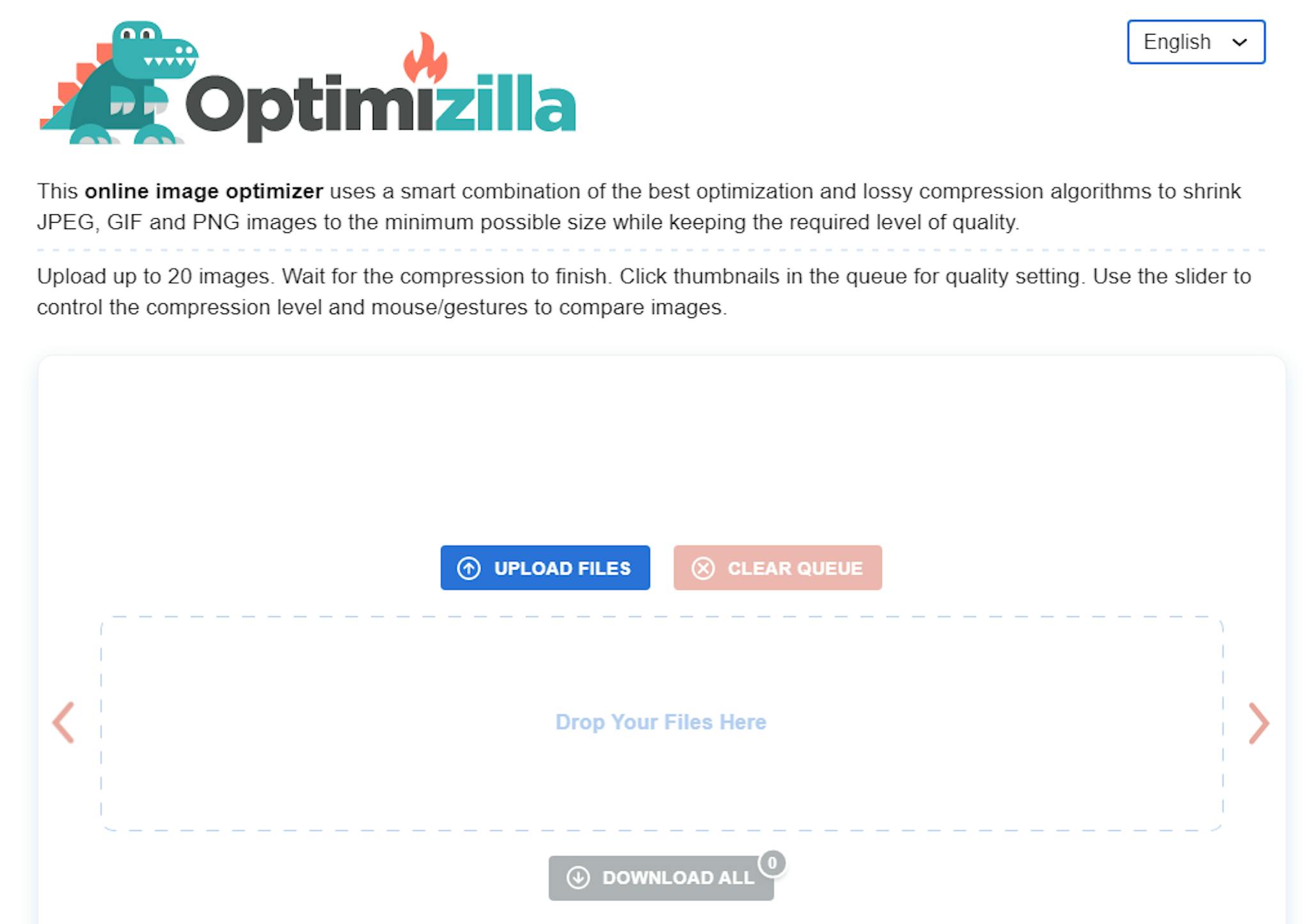 An example of one of the many simple-to-use tools. This one called Optimizilla at https://imagecompressor.com