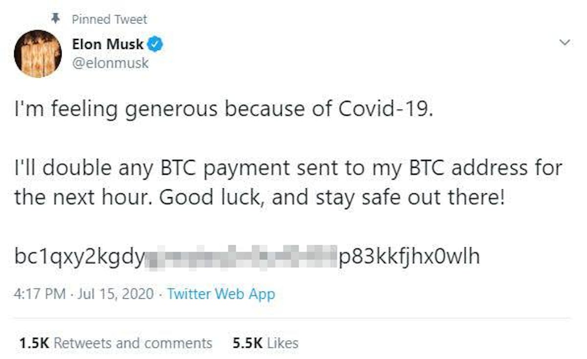 Elon Musk’s account was hacked on Twitter on July 15, 2020