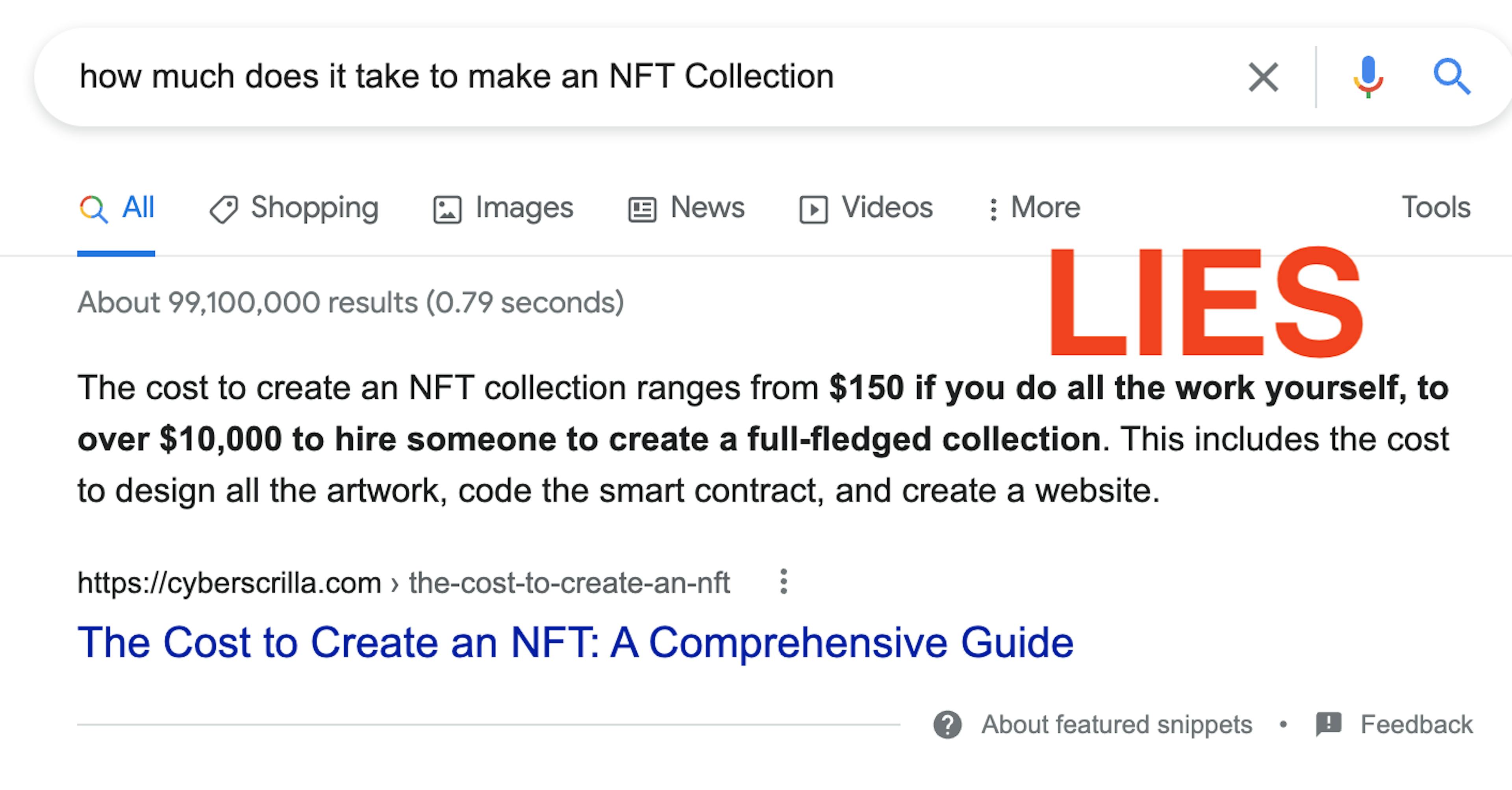 $150 is not enough for a successful NFT collection