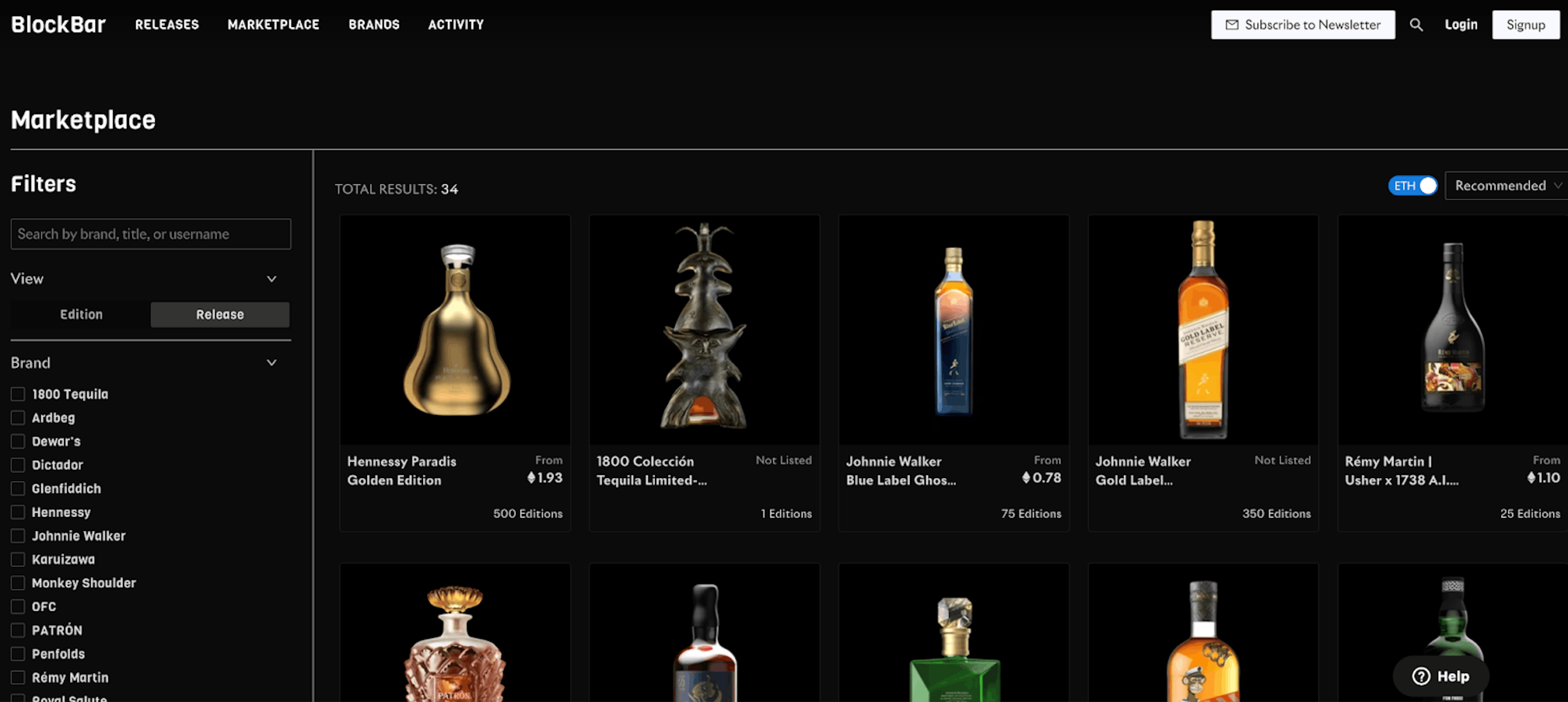 Example of custom NFT collection marketplace