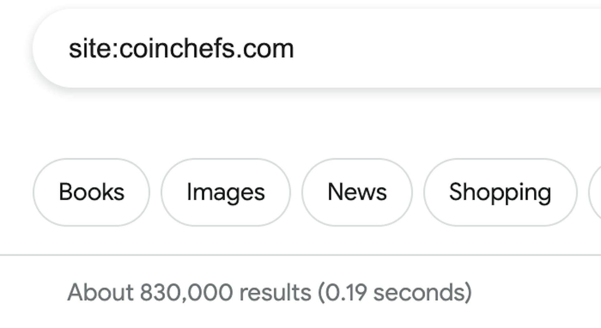 Nombre de pages indexées pour Coinchefs