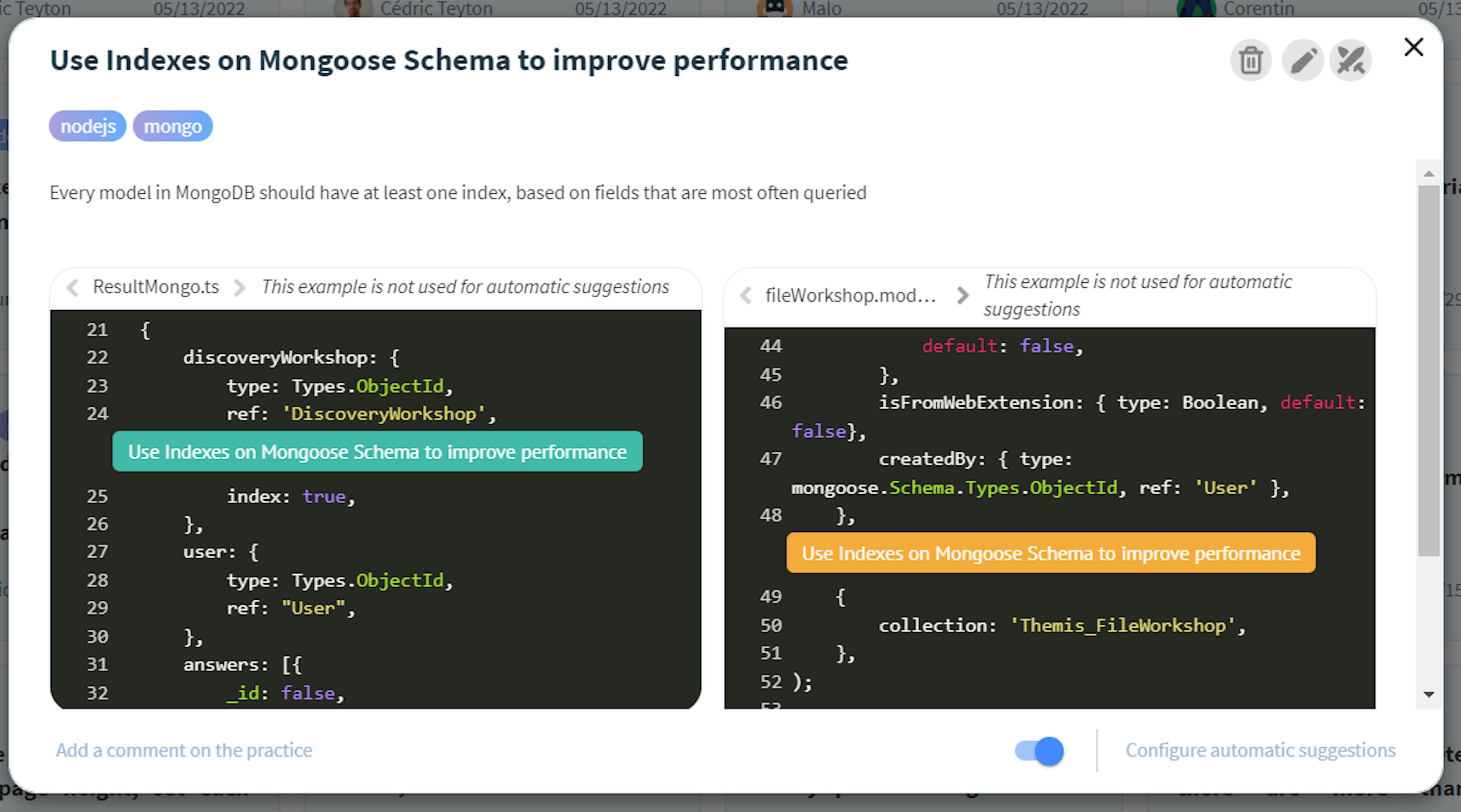 An example of best coding practice with Promyze