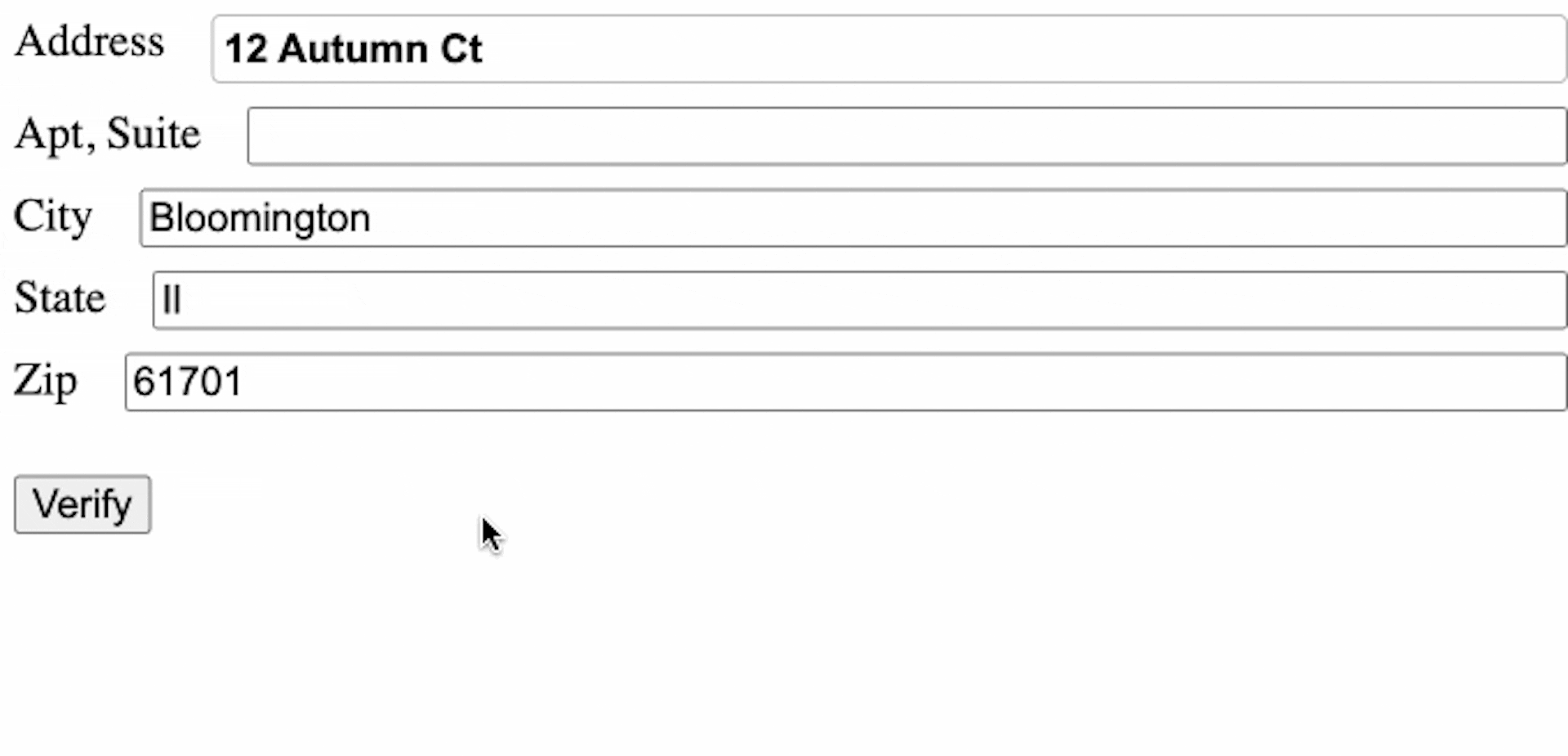 Address Form Example