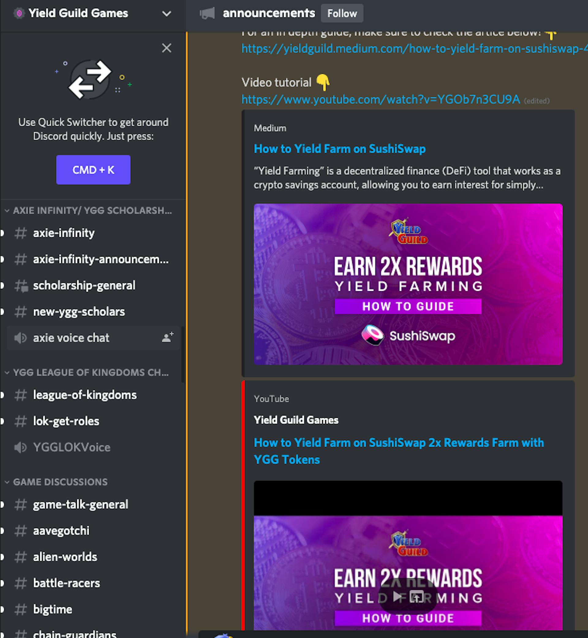 screenshot from YGG Discord