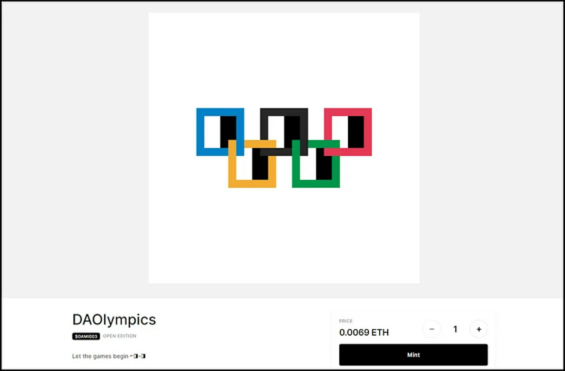 Gami の「DAOlympics」時限オープン エディションは、現在 NFT エコシステム全体で見つけることができる多くの OE ドロップの 1 つです。