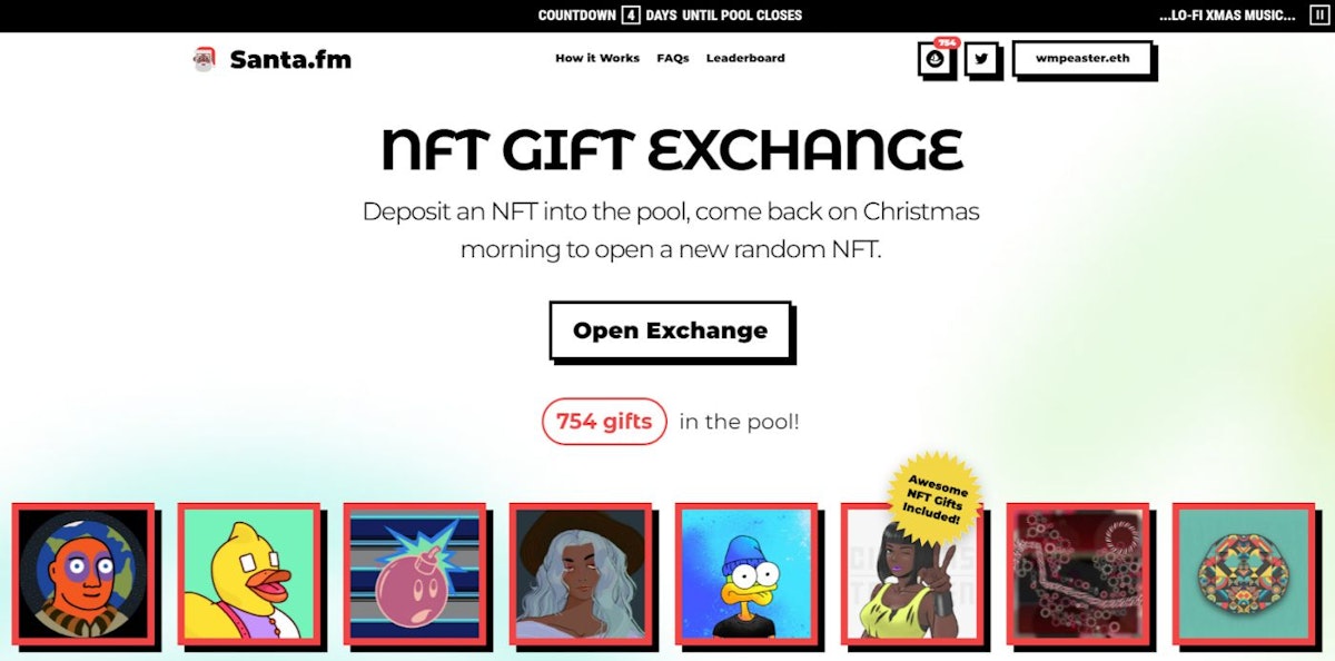 featured image - 圣诞老人为我们带来了 NFT 礼物交换平台