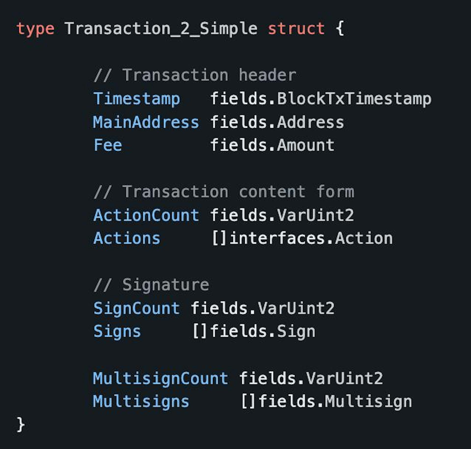 Hacash readable DeFi contract data transaction struct