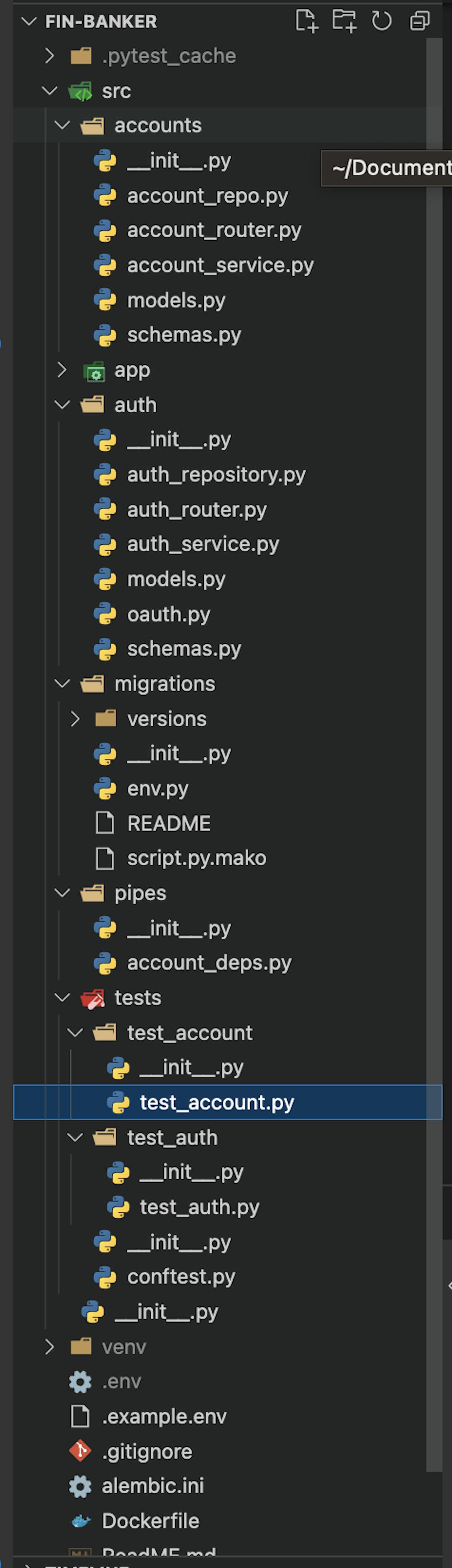 structure of the application in terms of modules.